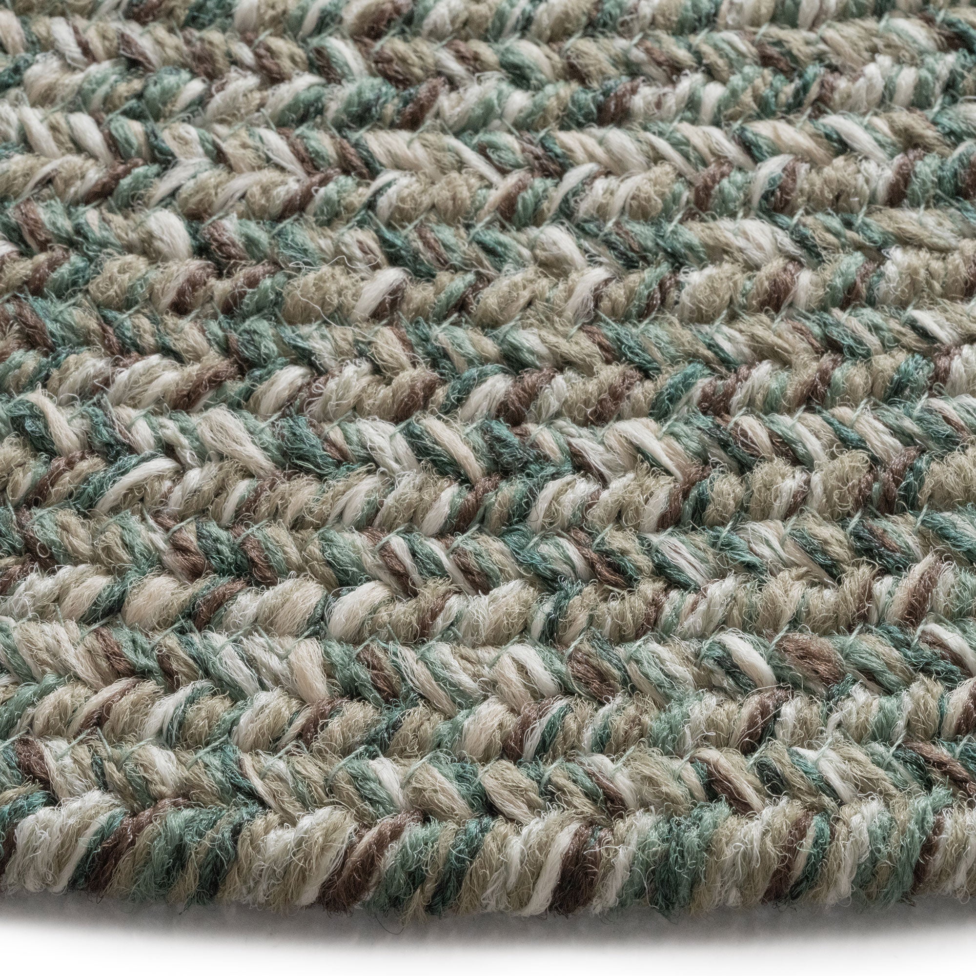 Stockton Medium Green Braided Rug Round image