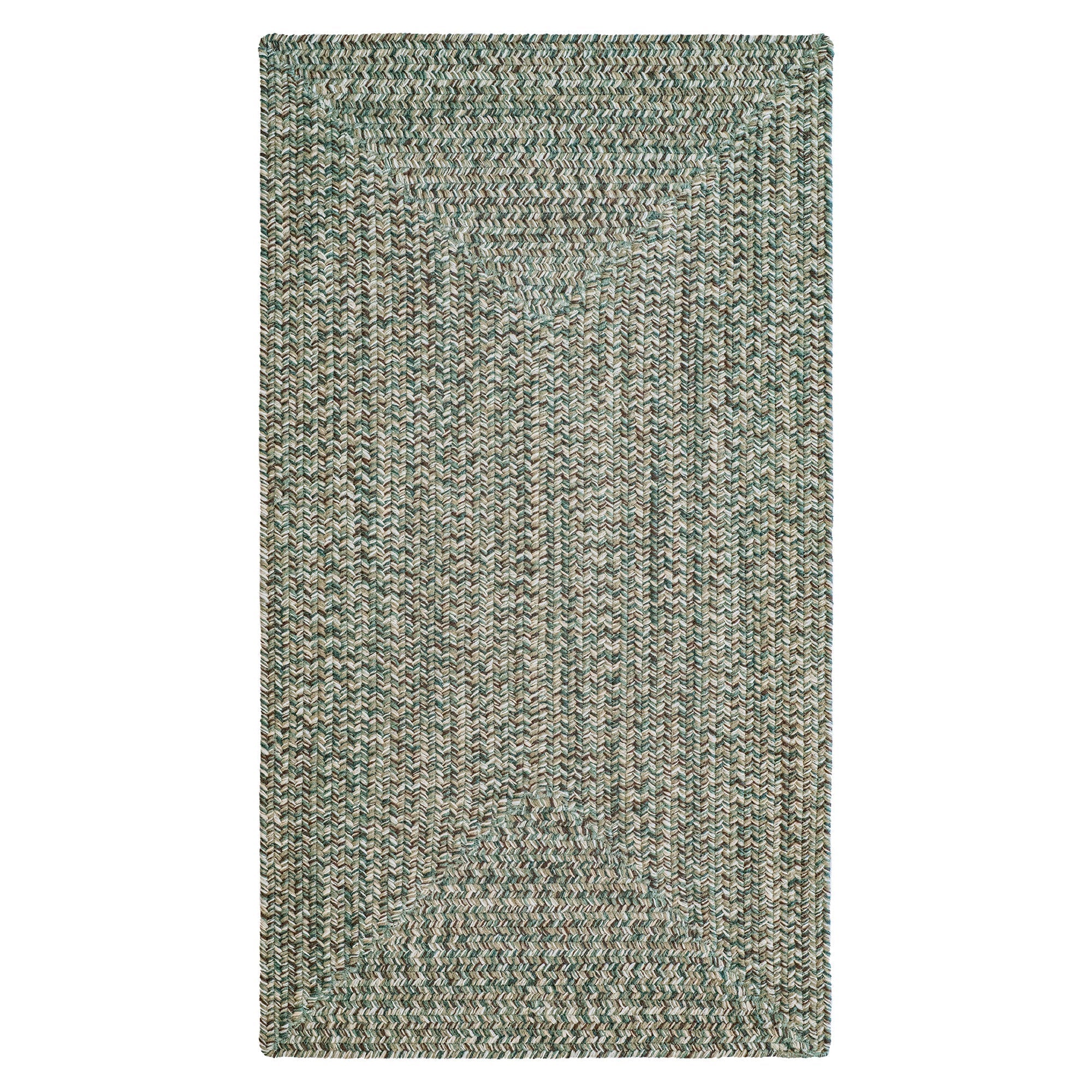 Stockton Medium Green Braided Rug Concentric Rectangle image