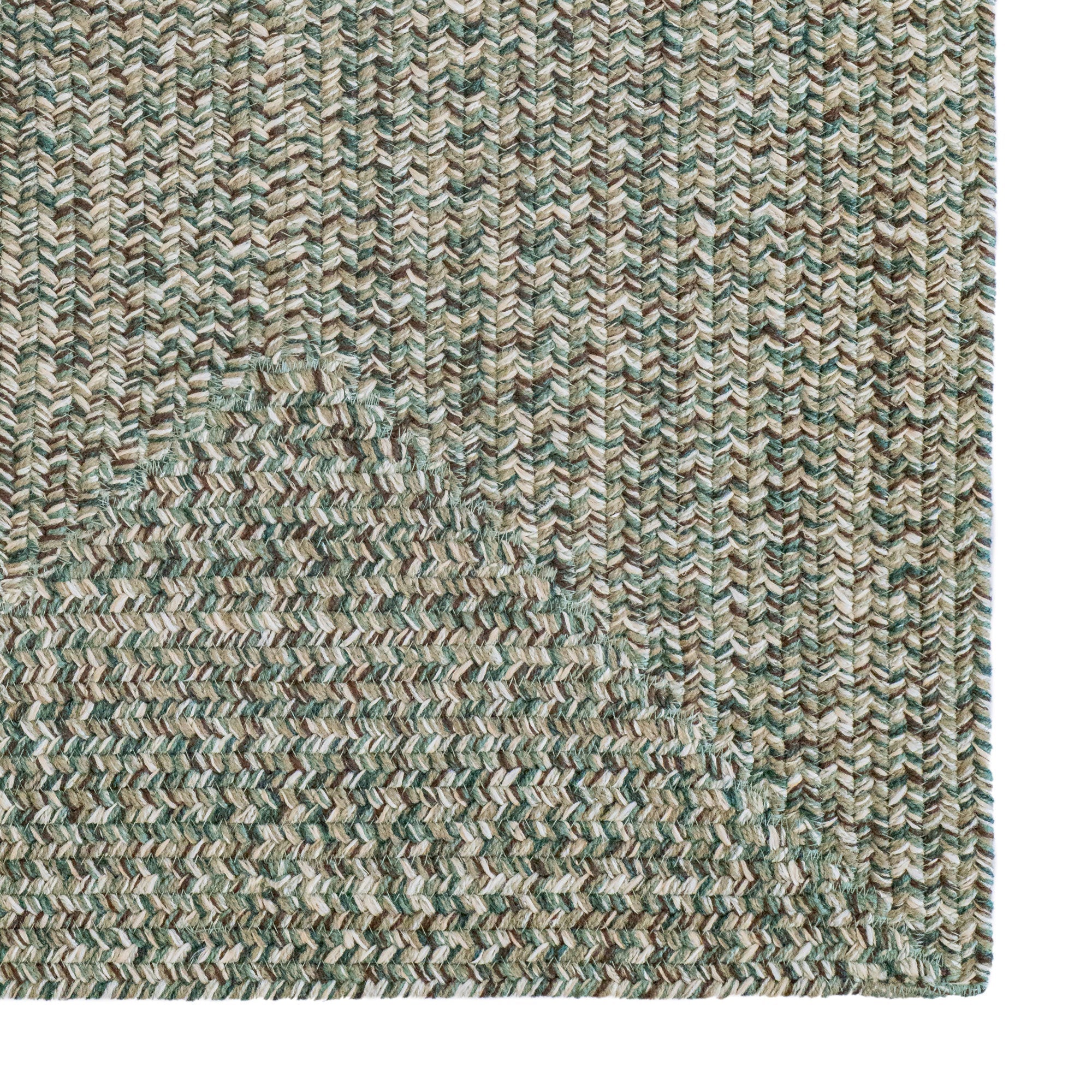 Stockton Medium Green Braided Rug Concentric Rectangle image