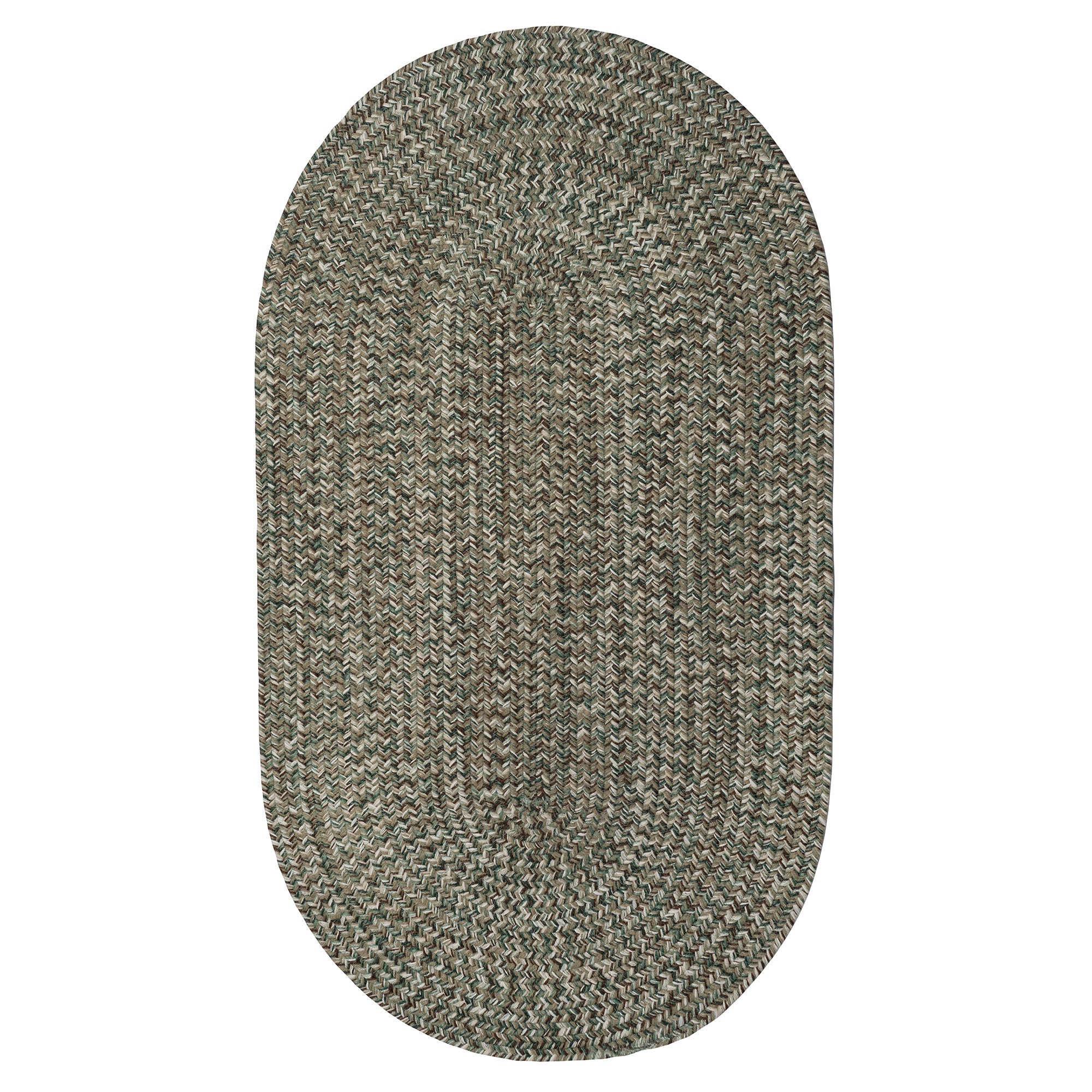 Stockton Medium Green Braided Rug Oval image