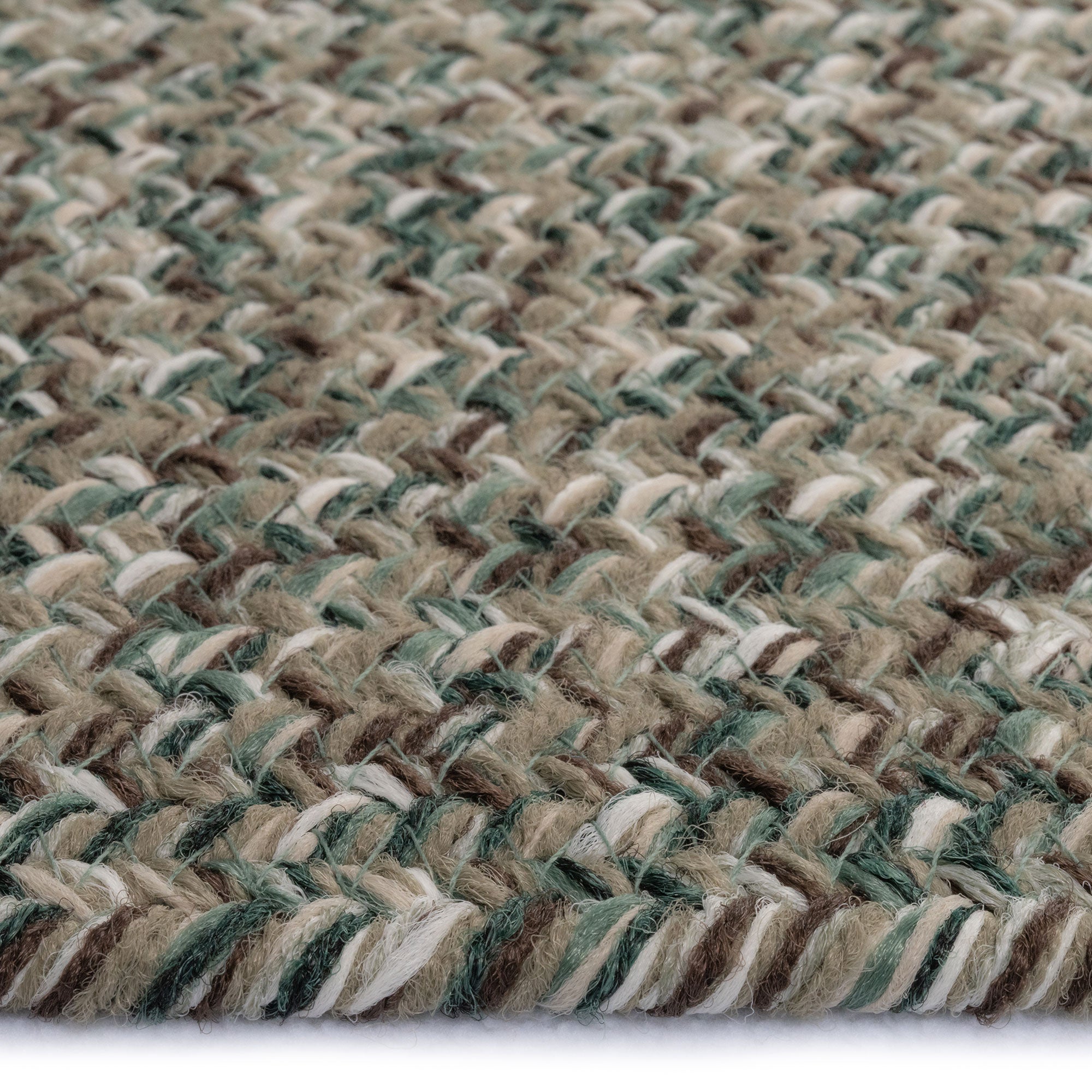 Stockton Medium Green Braided Rug Oval image