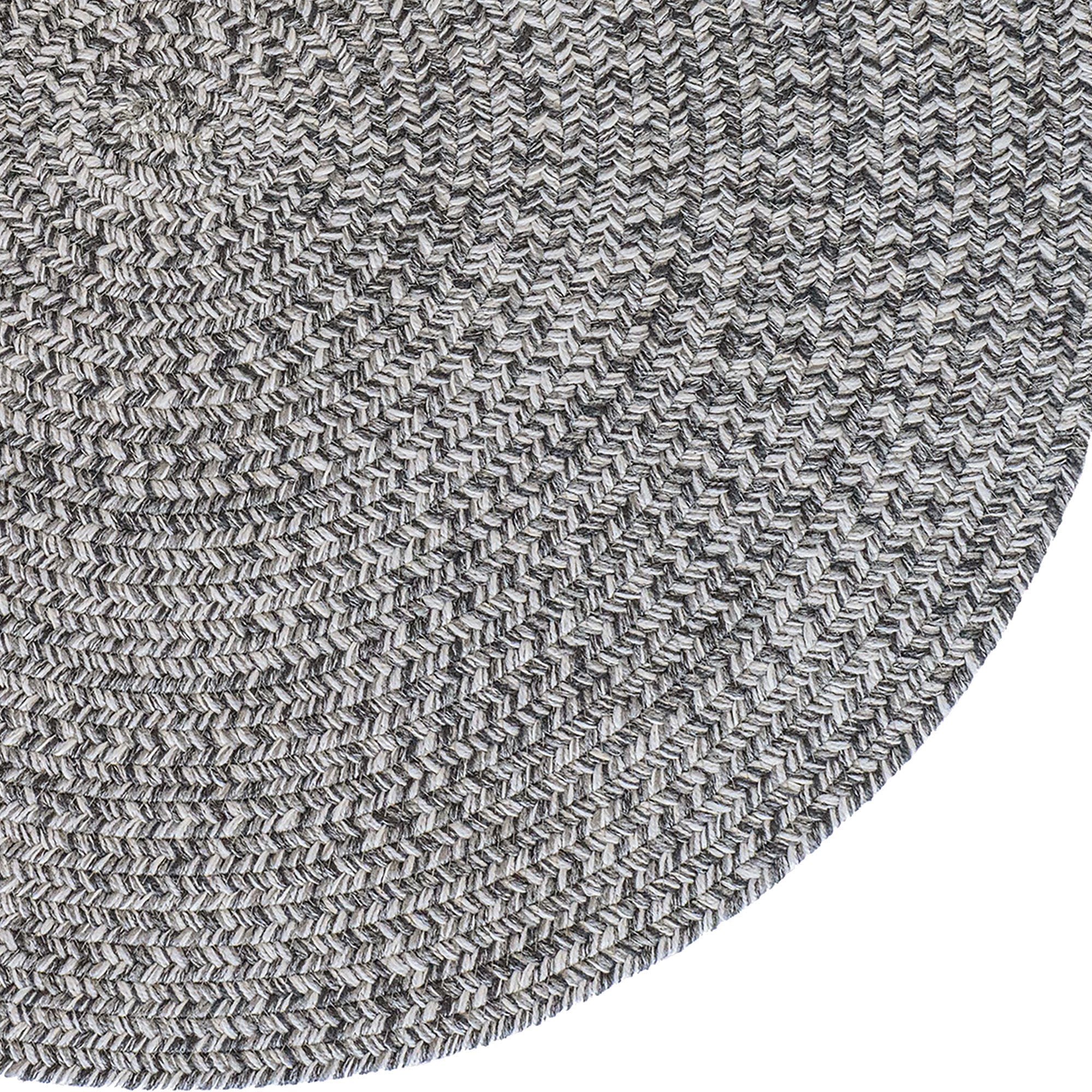 Stockton Medium Gray Braided Rug Round image