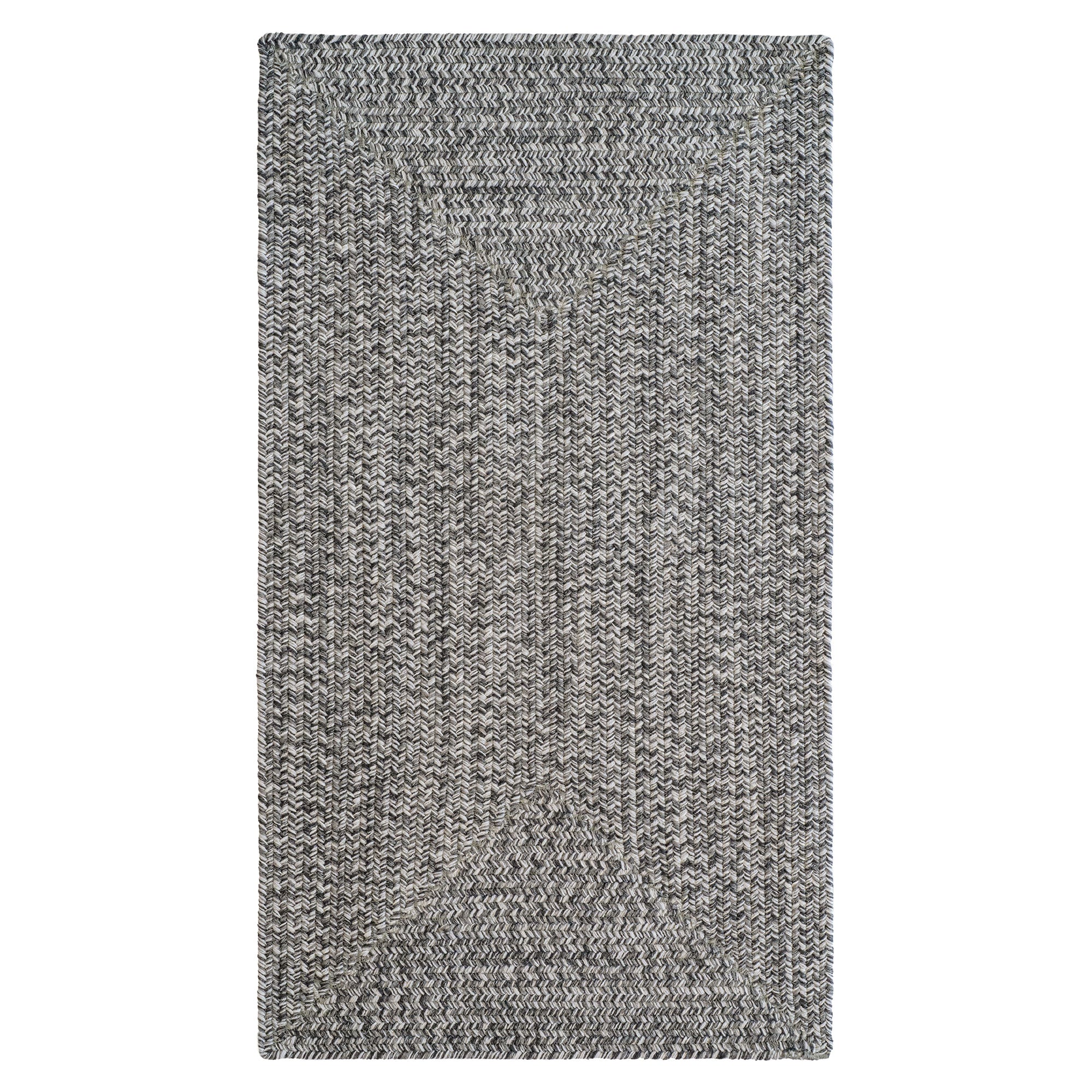 Stockton Medium Gray Braided Rug Concentric Rectangle image