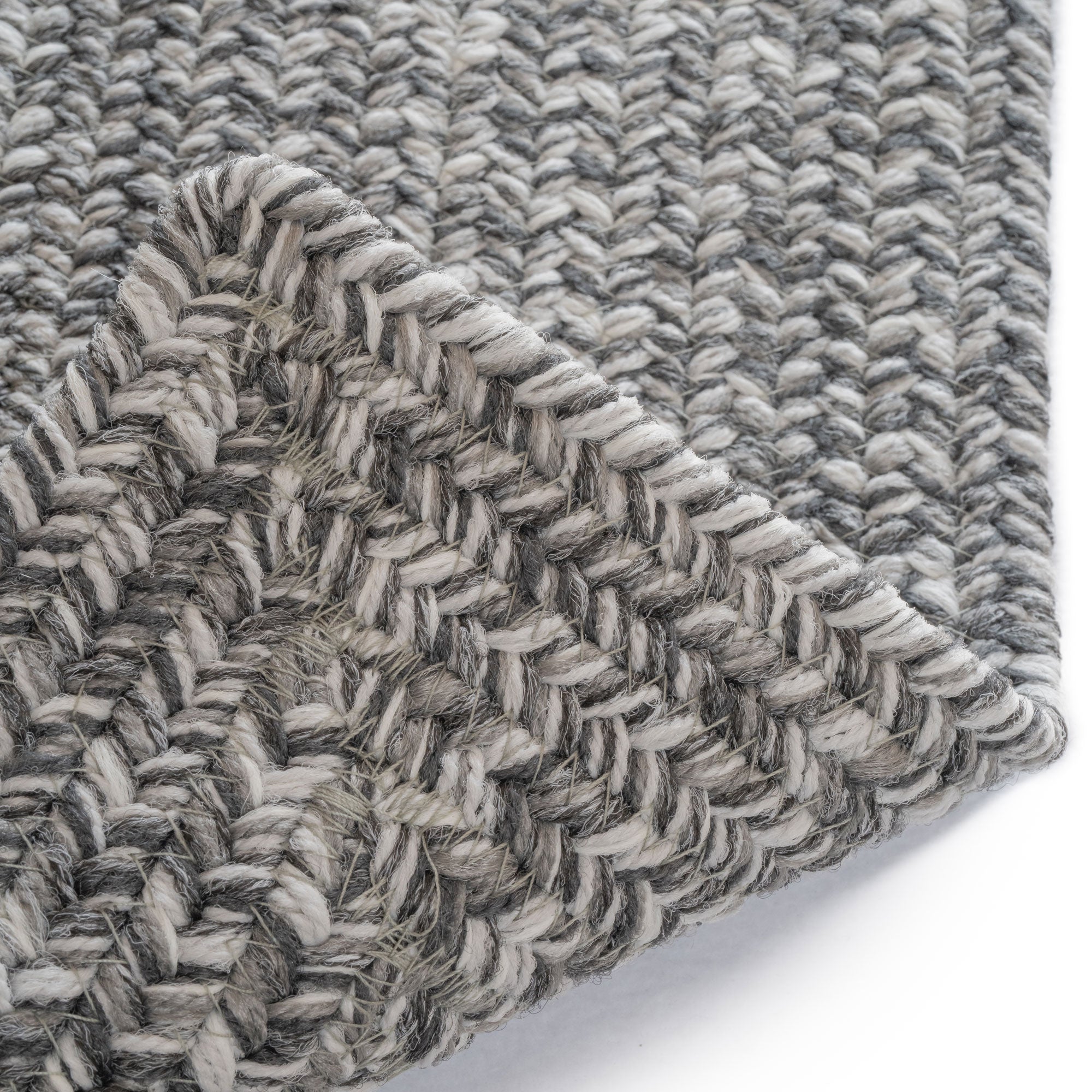 Stockton Medium Gray Braided Rug Concentric Rectangle image