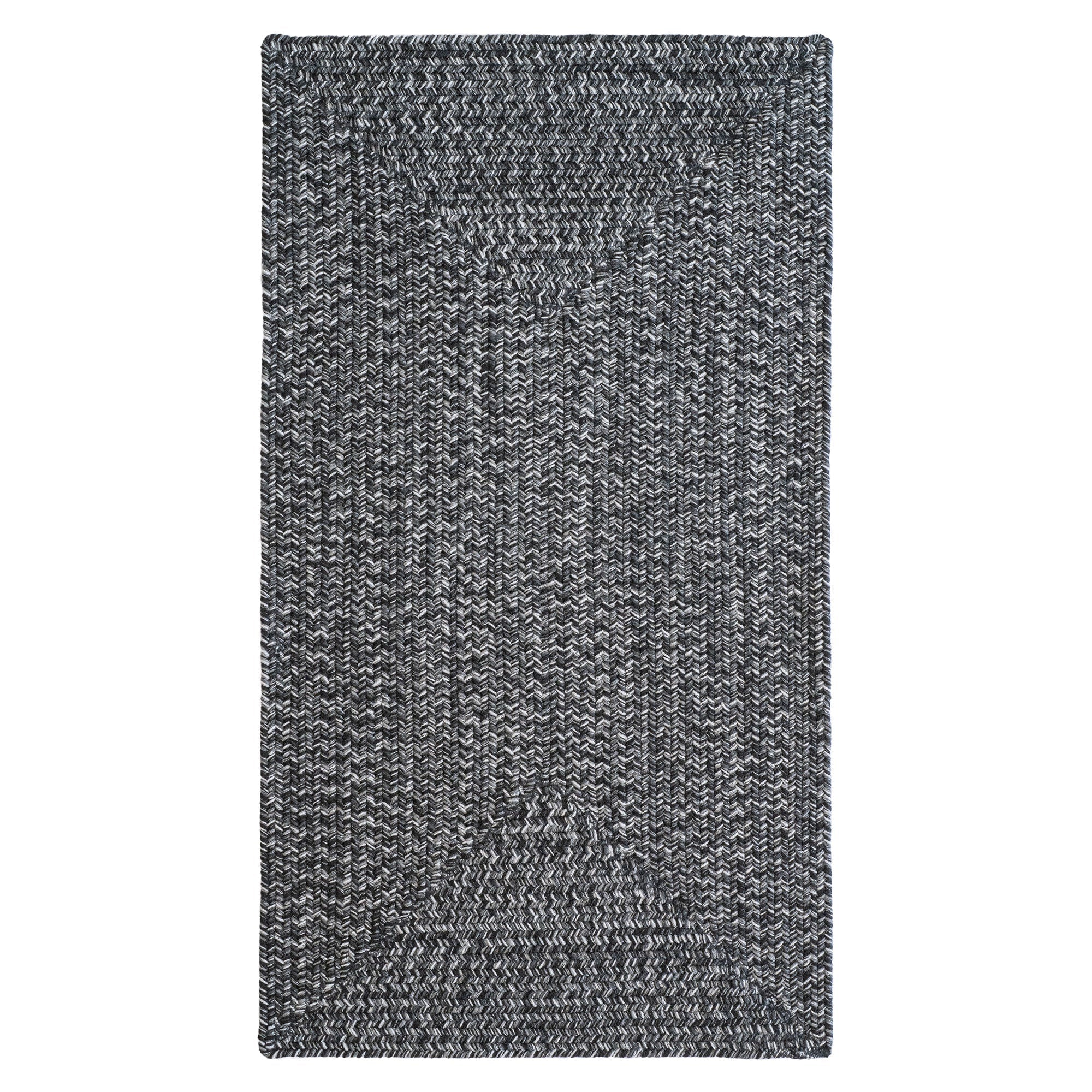 Stockton Dark Gray Braided Rug Concentric Rectangle image