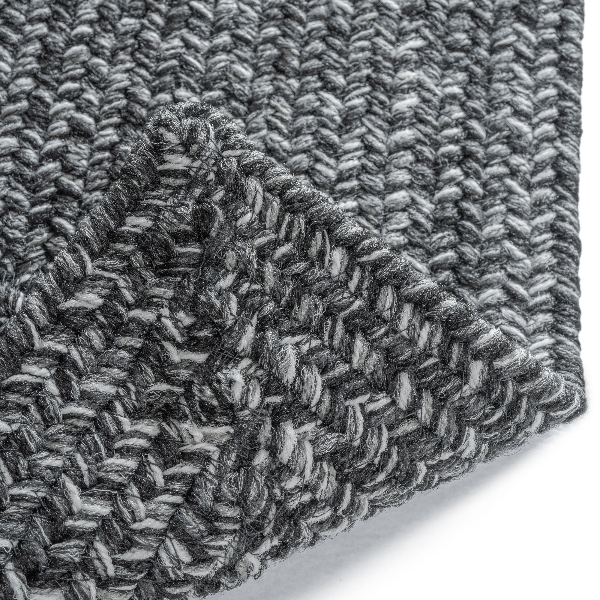 Stockton Dark Gray Braided Rug Concentric Rectangle image