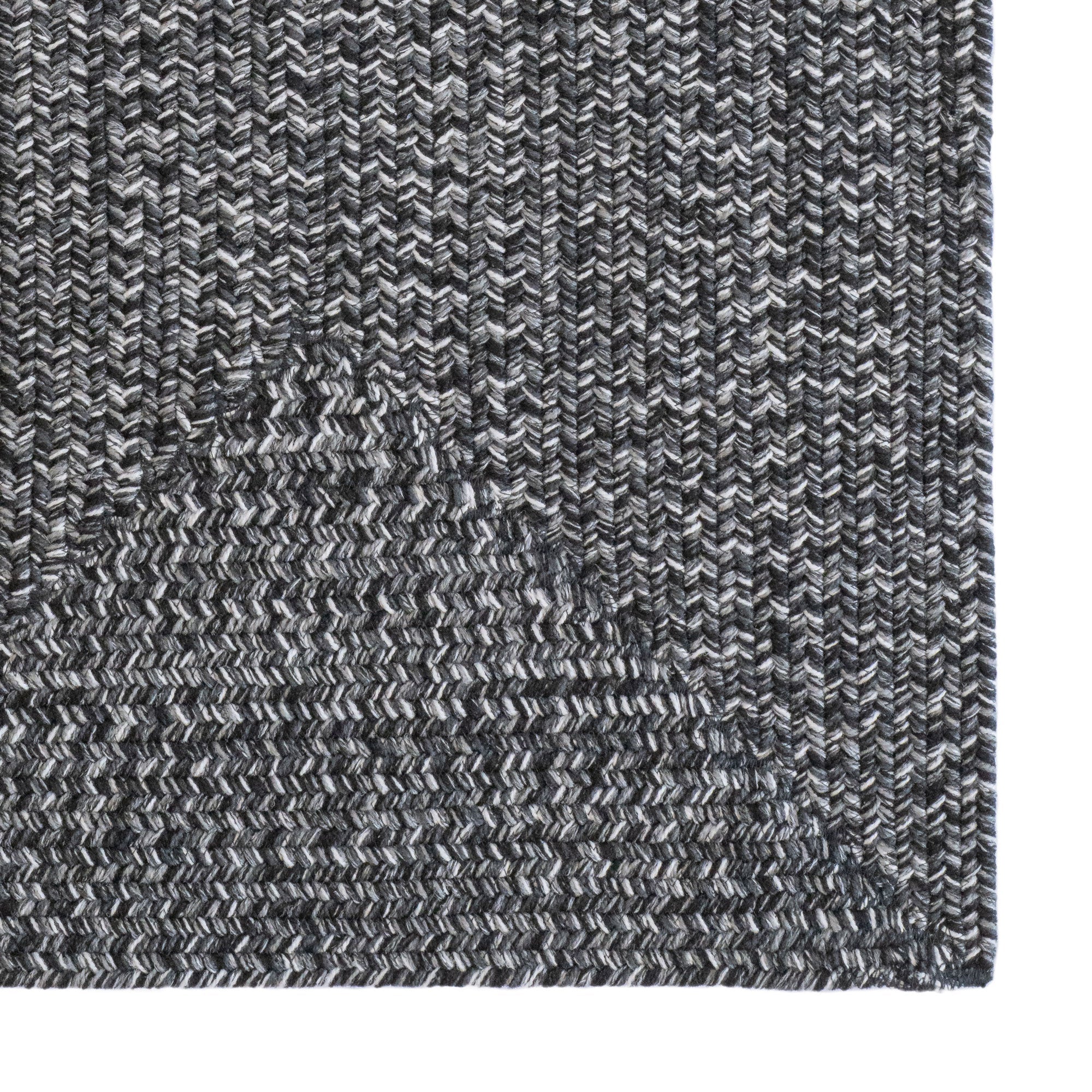 Stockton Dark Gray Braided Rug Concentric Rectangle image