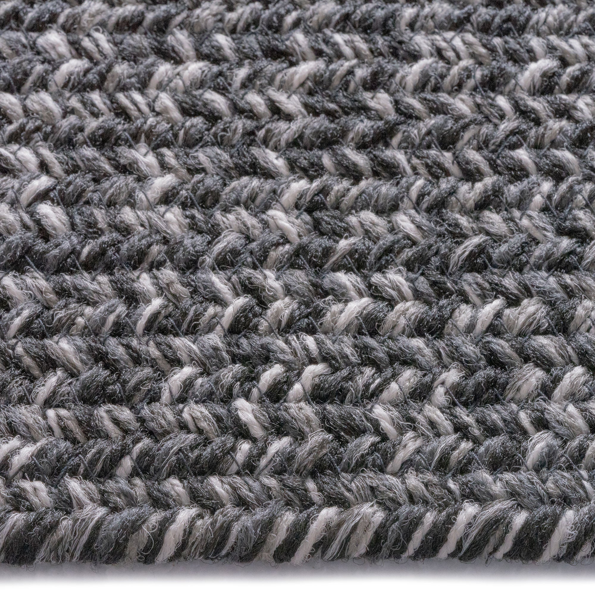 Stockton Dark Gray Braided Rug Concentric Rectangle image