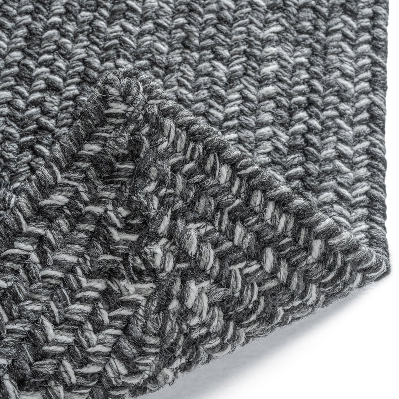 Stockton Dark Gray Braided Rug Concentric Back image