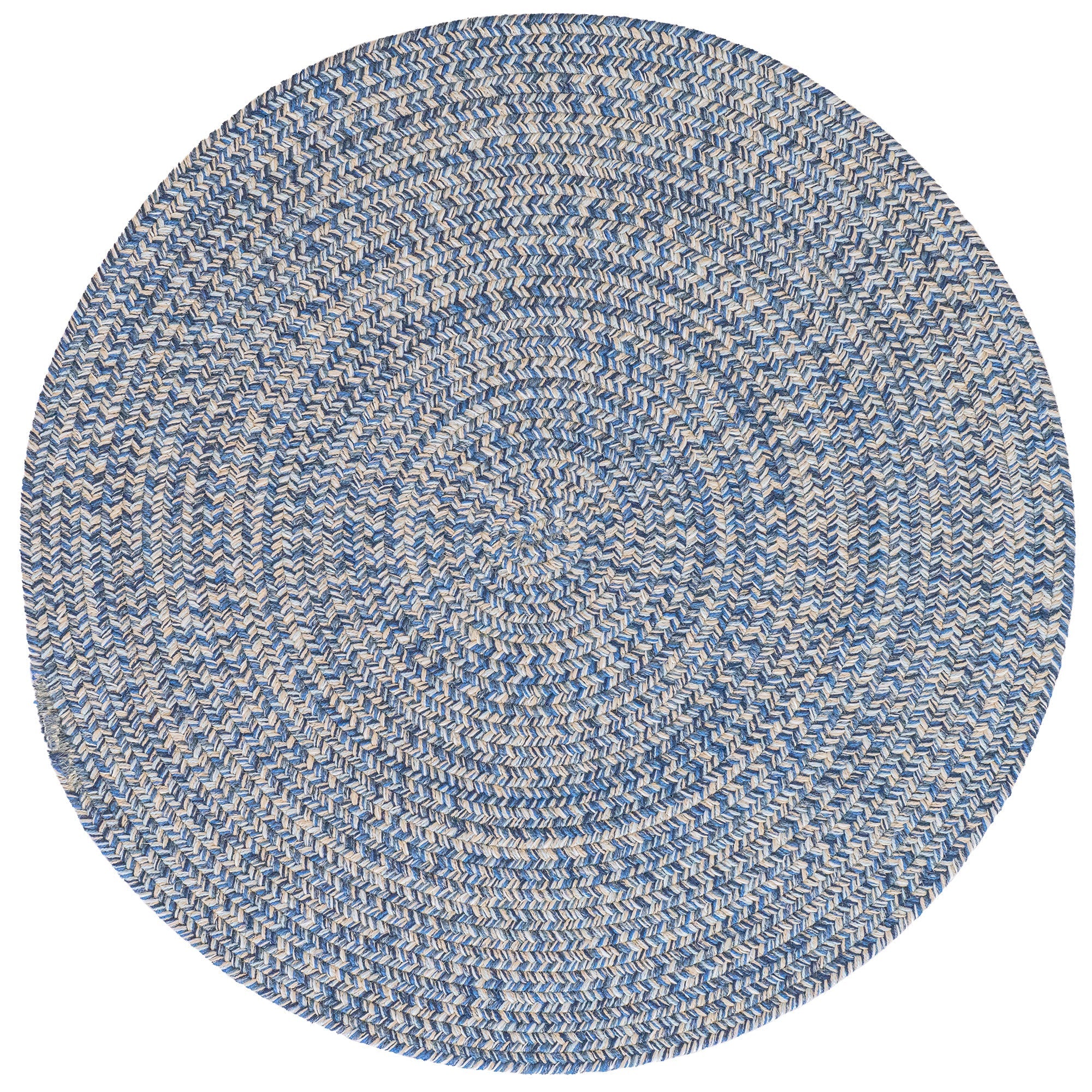 Stockton Medium Blue Braided Rug Round image