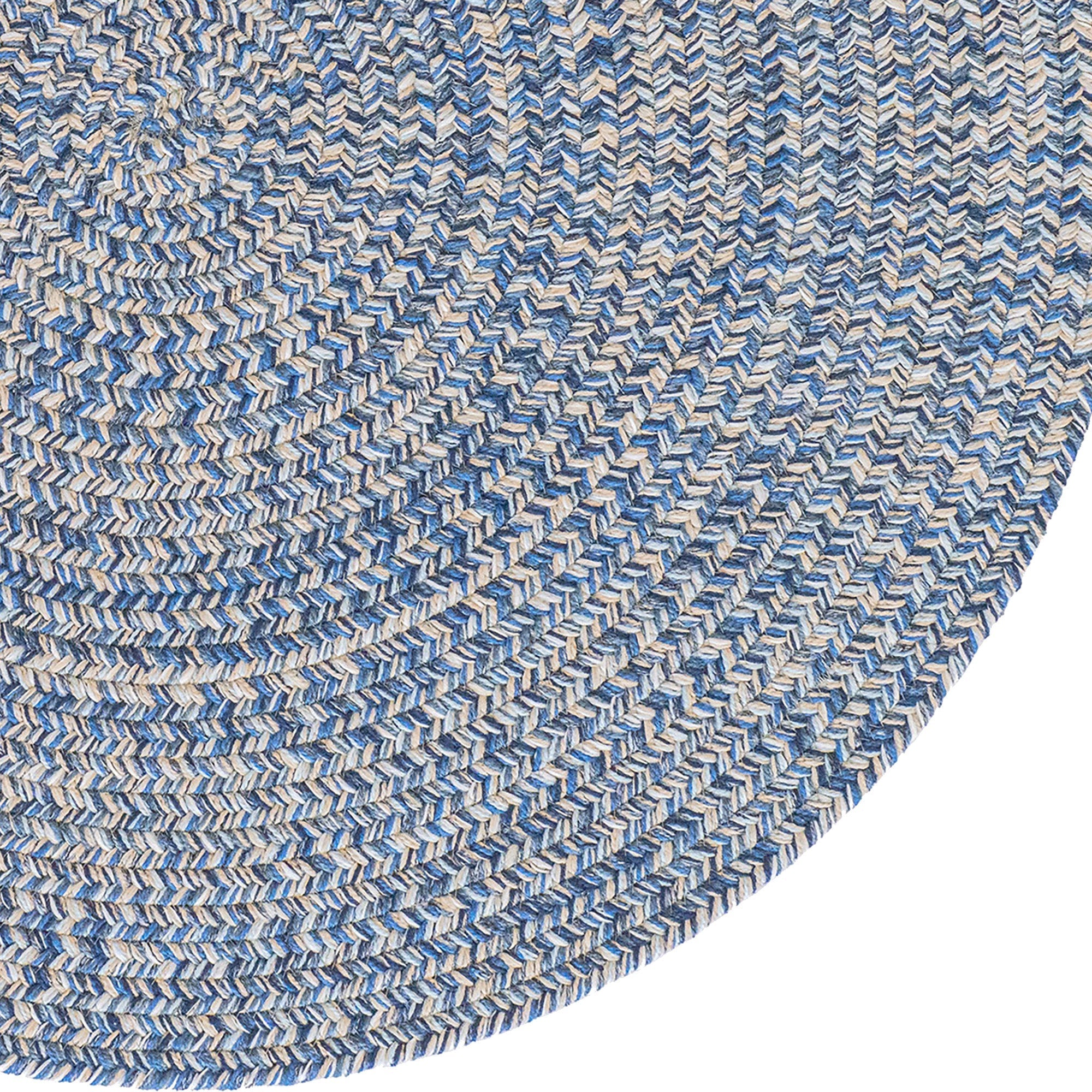 Stockton Medium Blue Braided Rug Round image