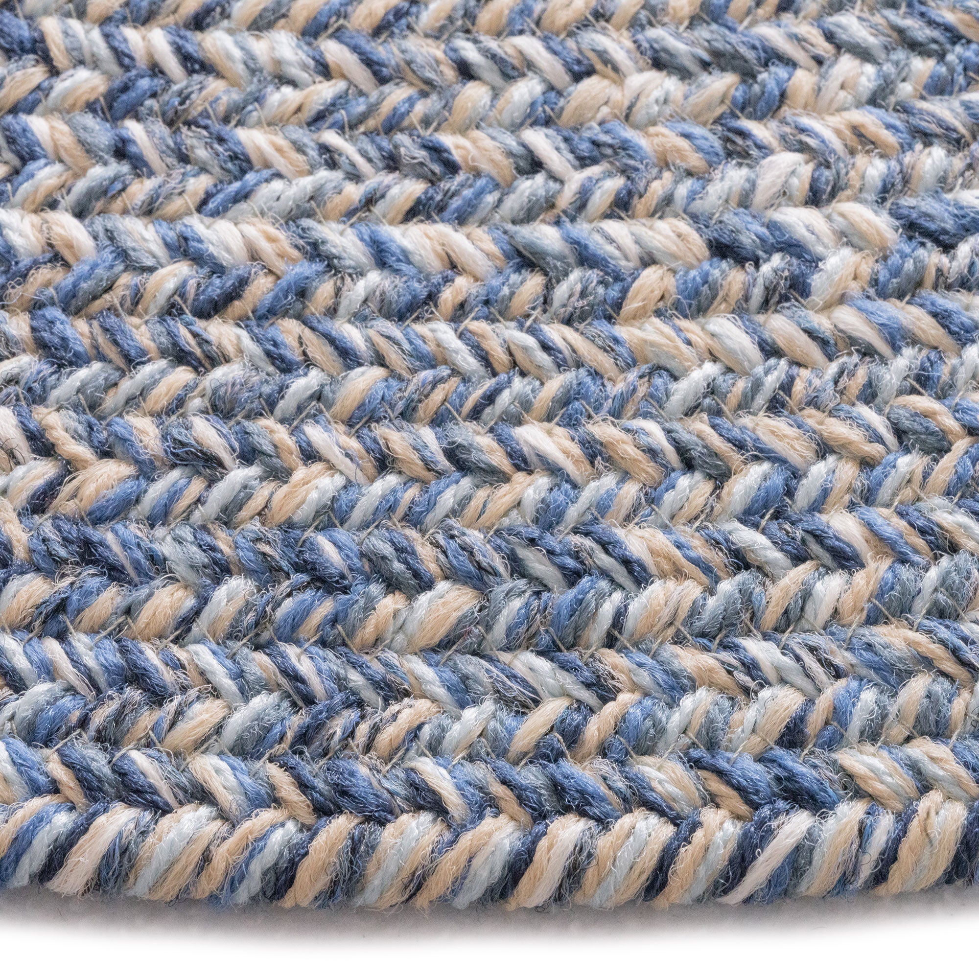 Stockton Medium Blue Braided Rug Round image