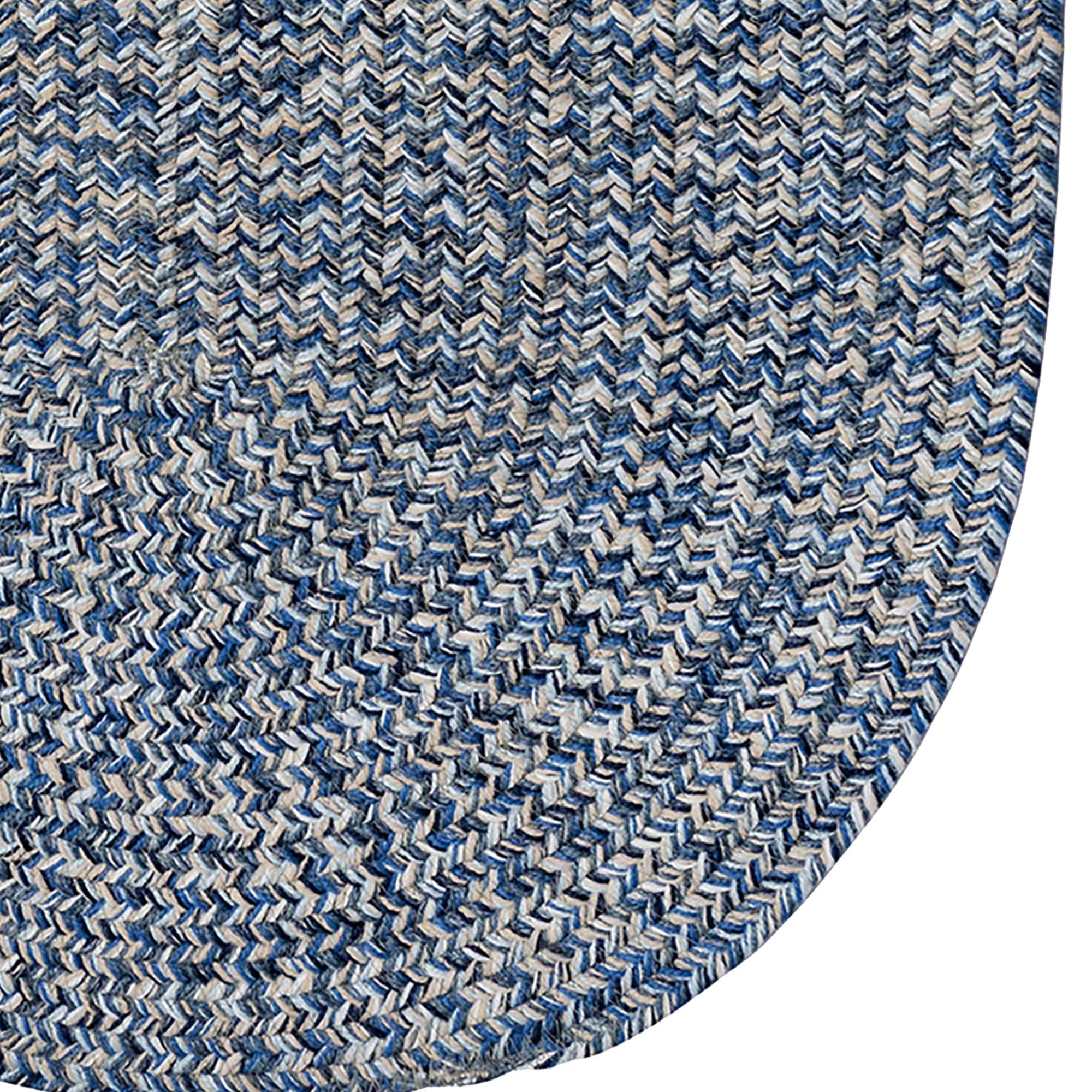 Stockton Medium Blue Braided Rug Oval image