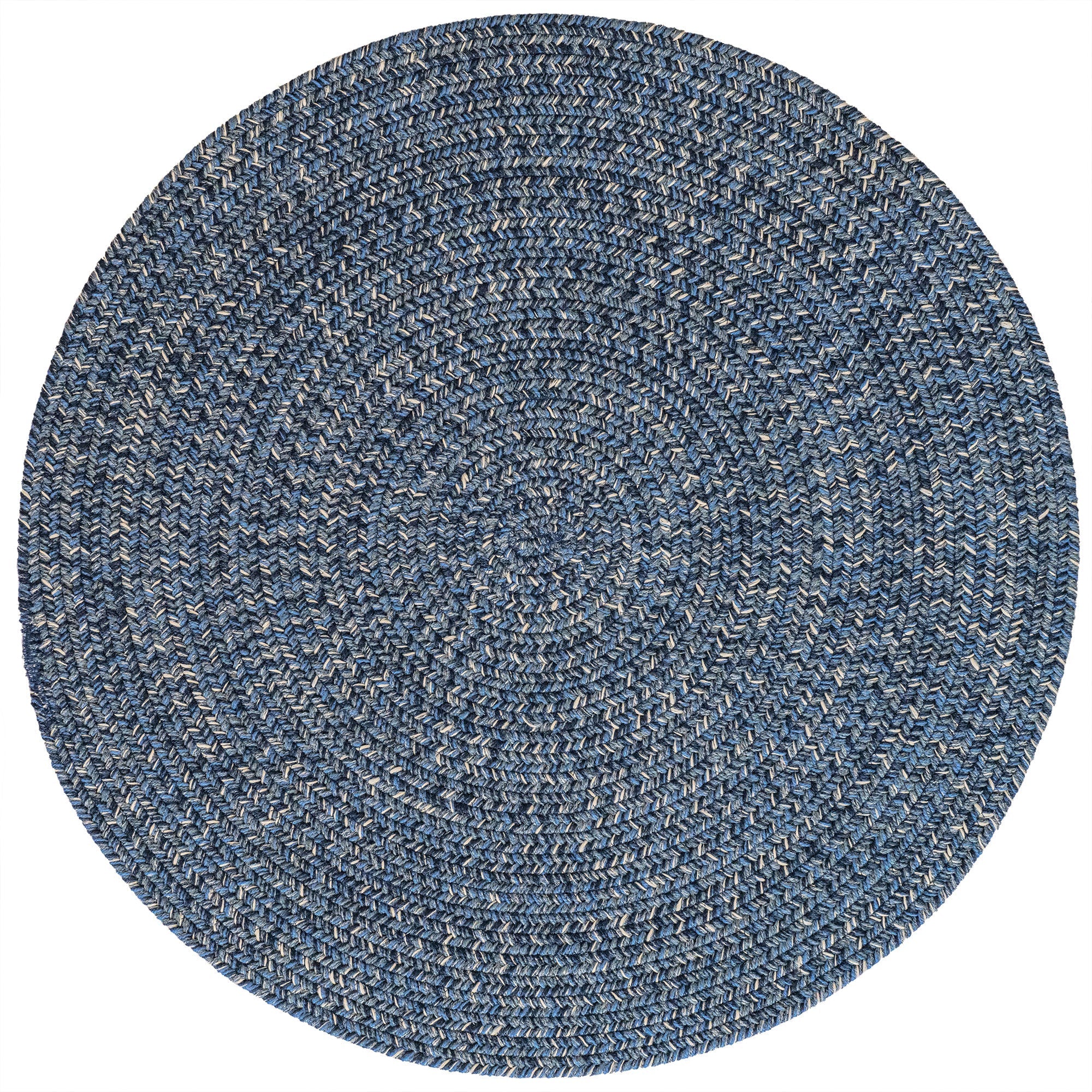 Stockton Dark Blue Braided Rug Round image