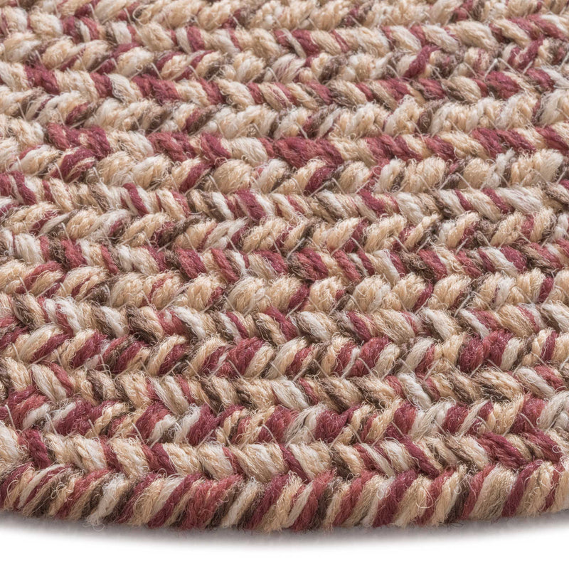 Stockton Medium Red Braided Rug Round Cross Section image