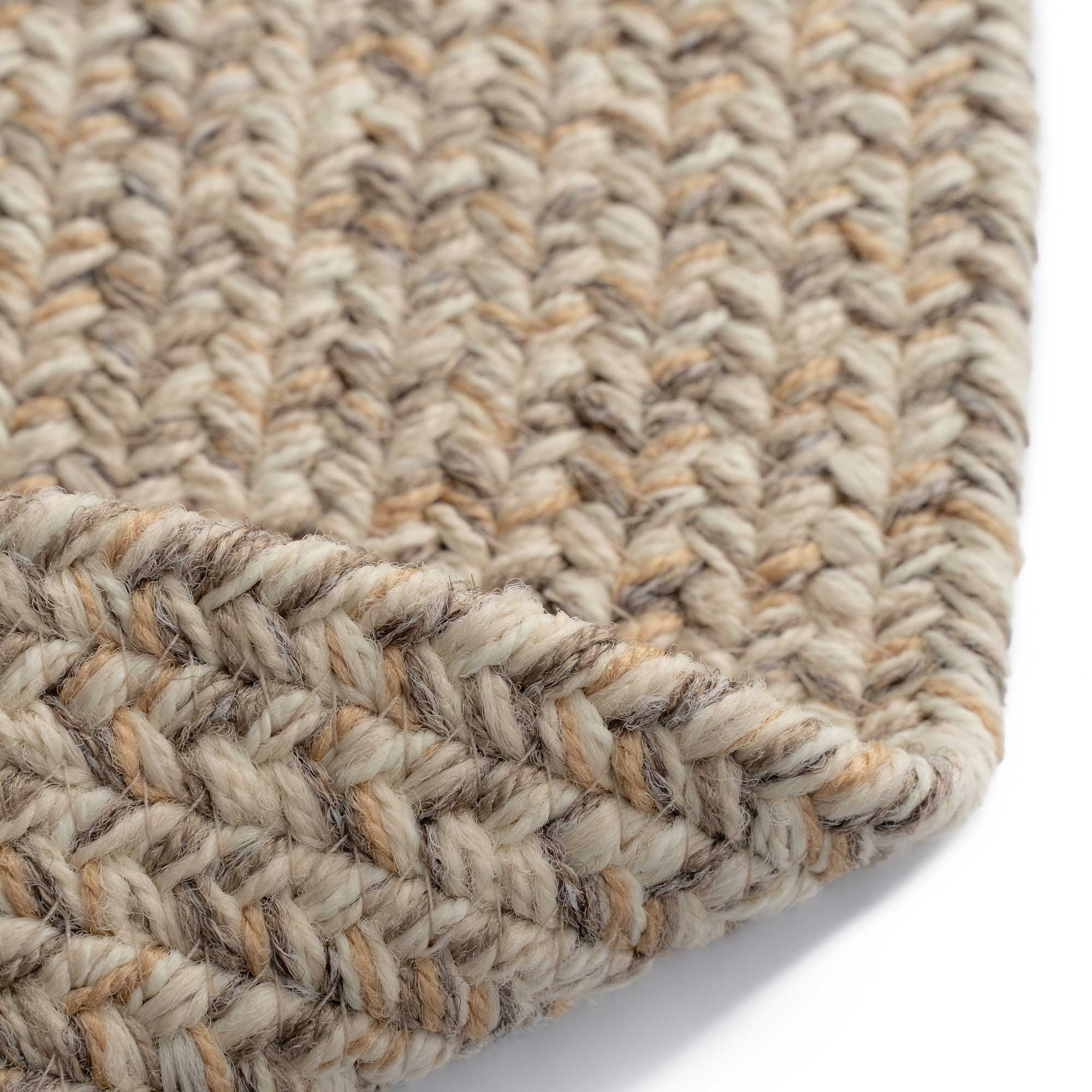 Stockton Light Brown Braided Rug Round image