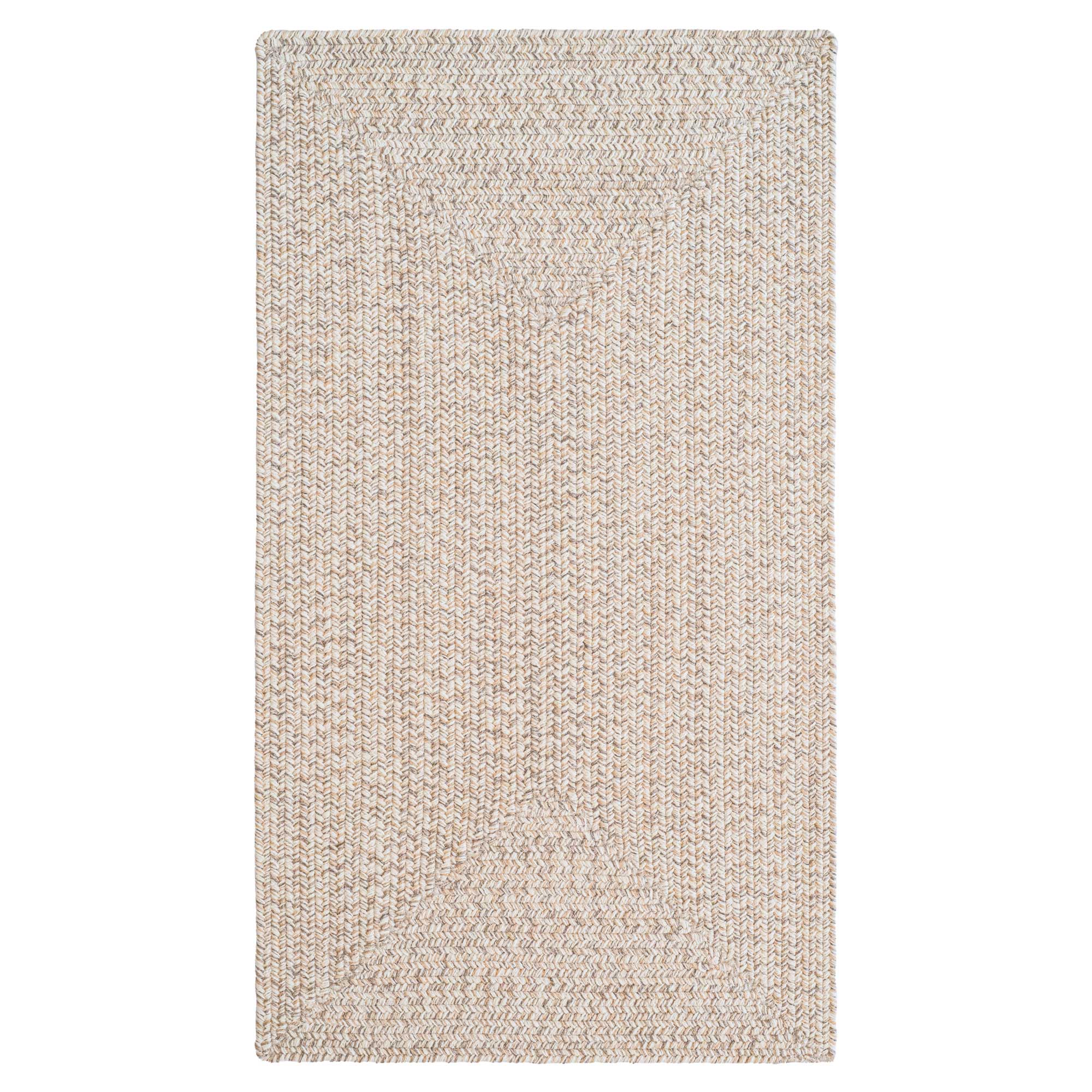 Stockton Light Brown Braided Rug Concentric Rectangle image