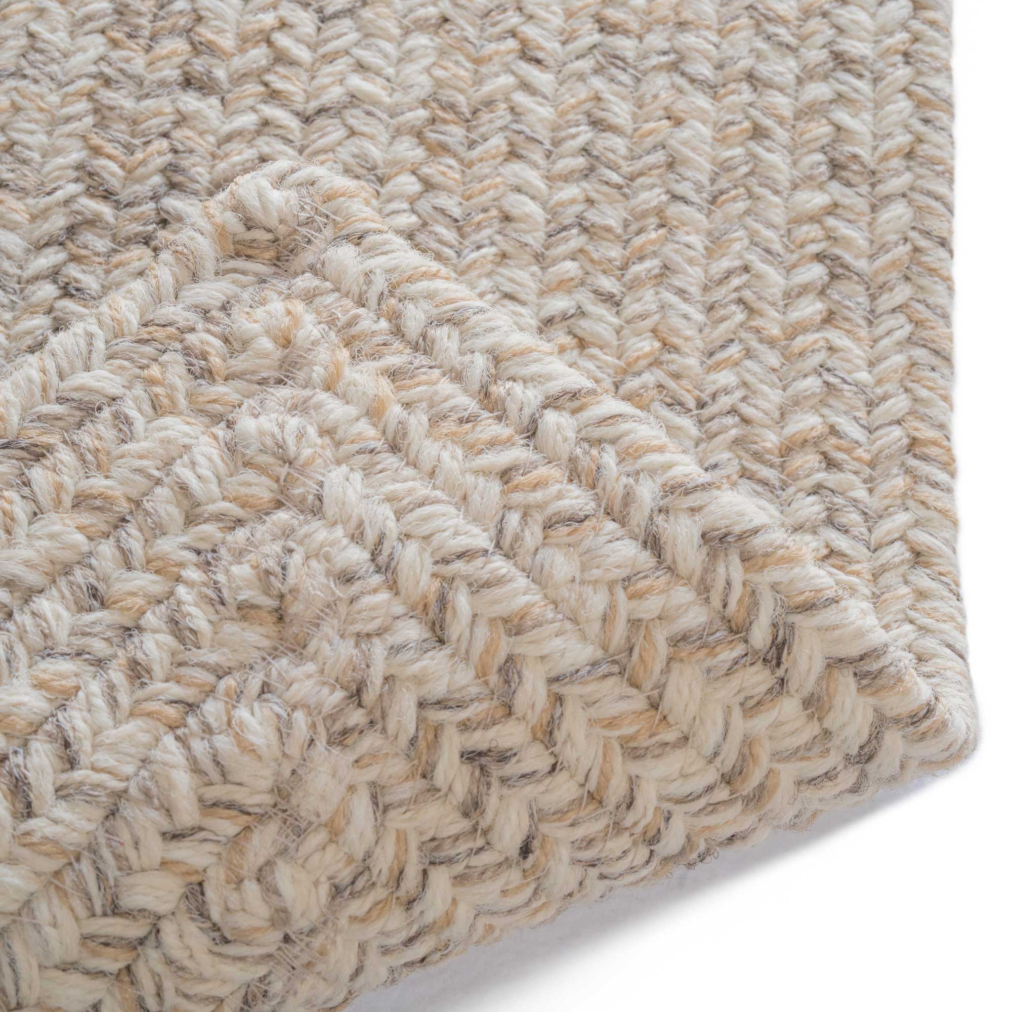 Stockton Light Brown Braided Rug Concentric Rectangle image