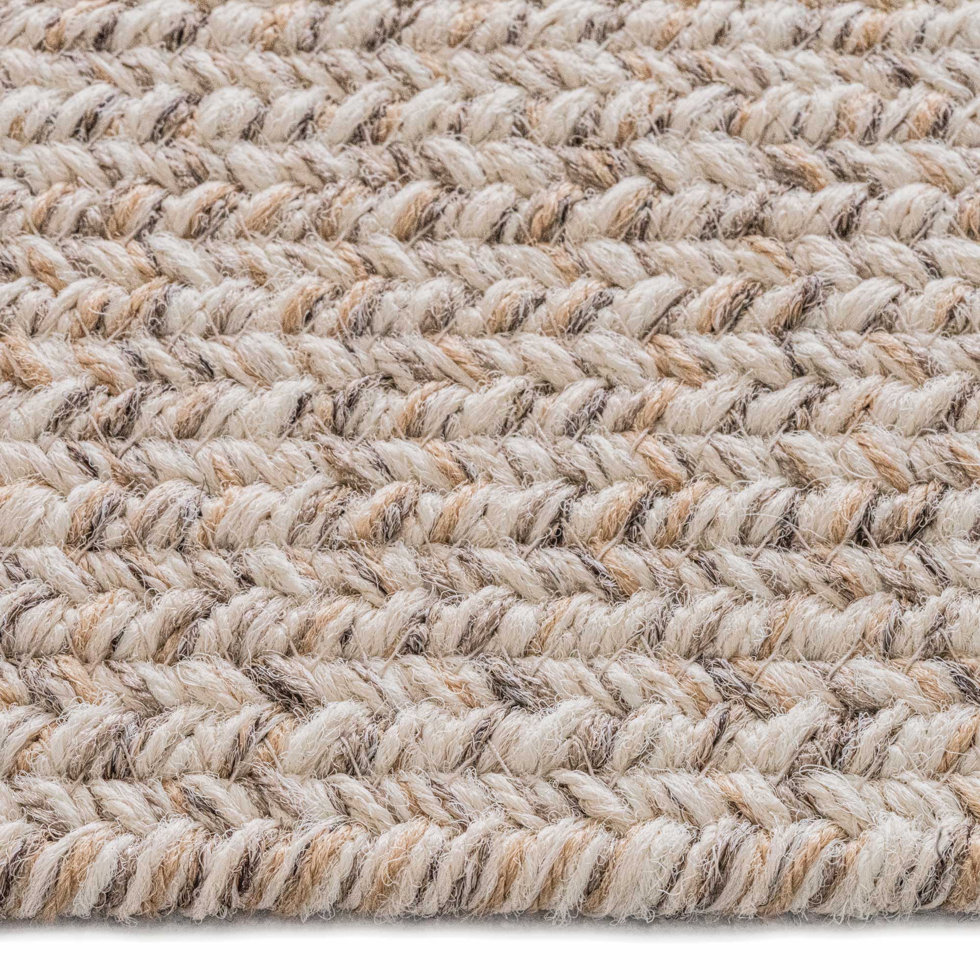 Stockton Light Brown Braided Rug Concentric Rectangle image