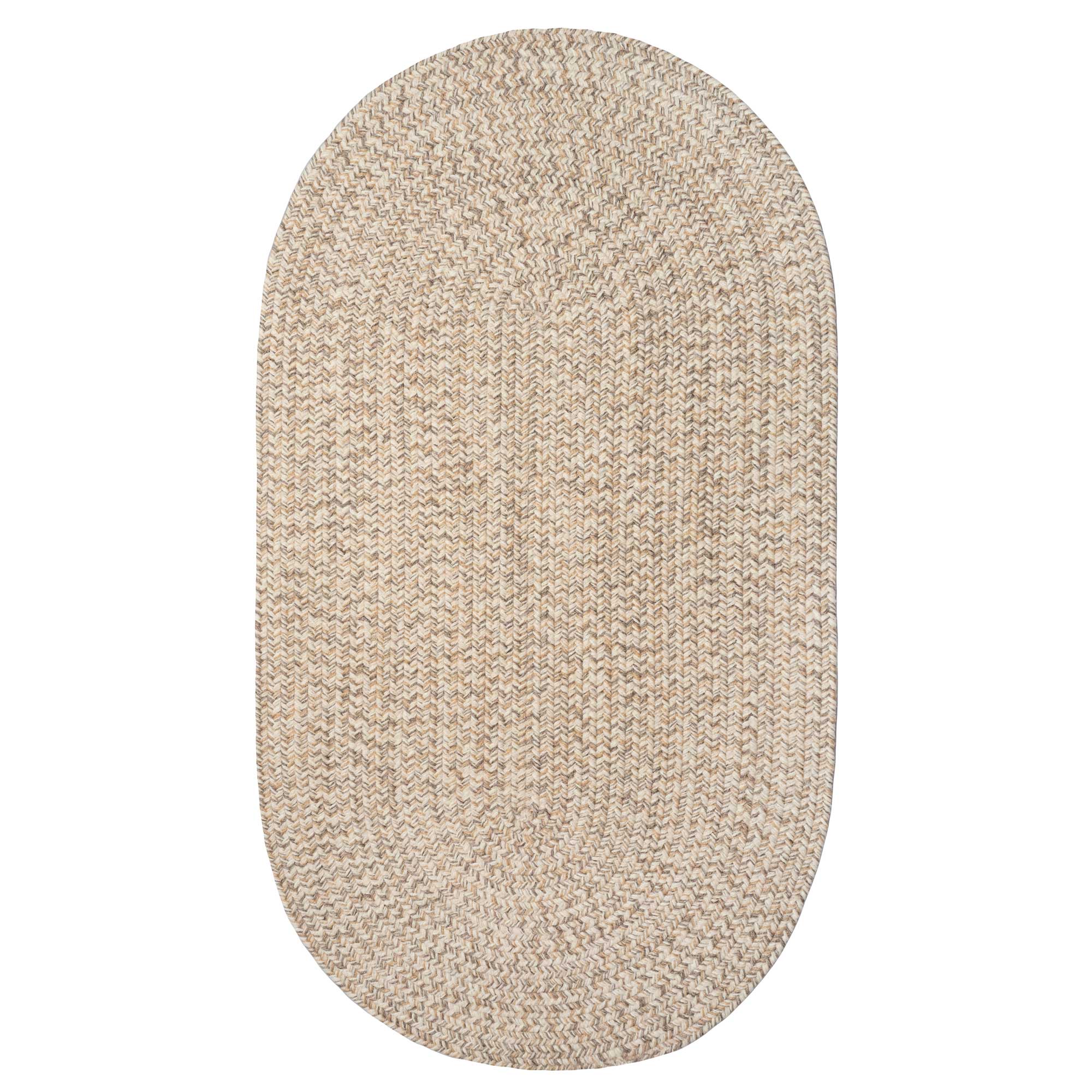 Stockton Light Brown Braided Rug Oval image