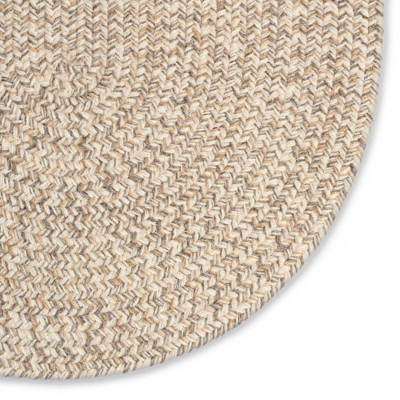 Stockton Light Brown Braided Rug Oval Corner image