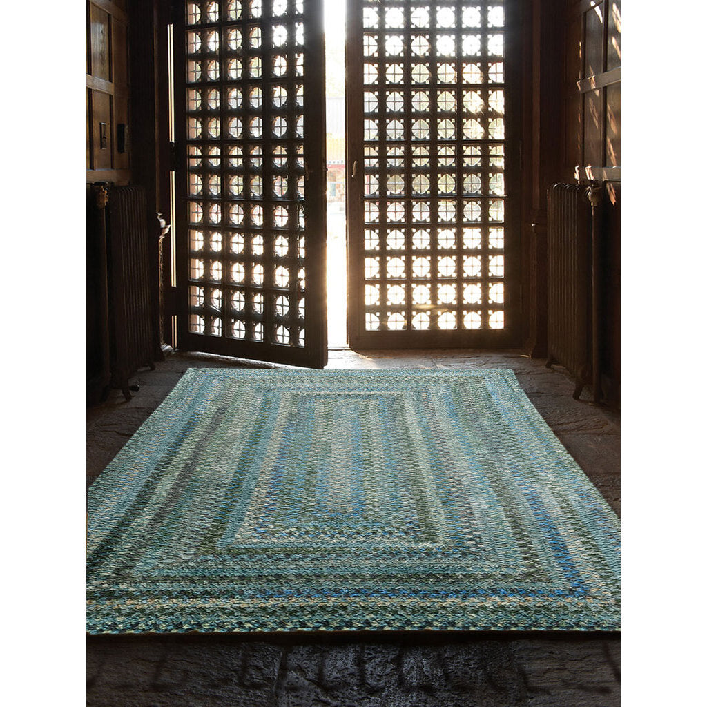 Synergy Misty Sage Braided Rug Concentric Rectangle image