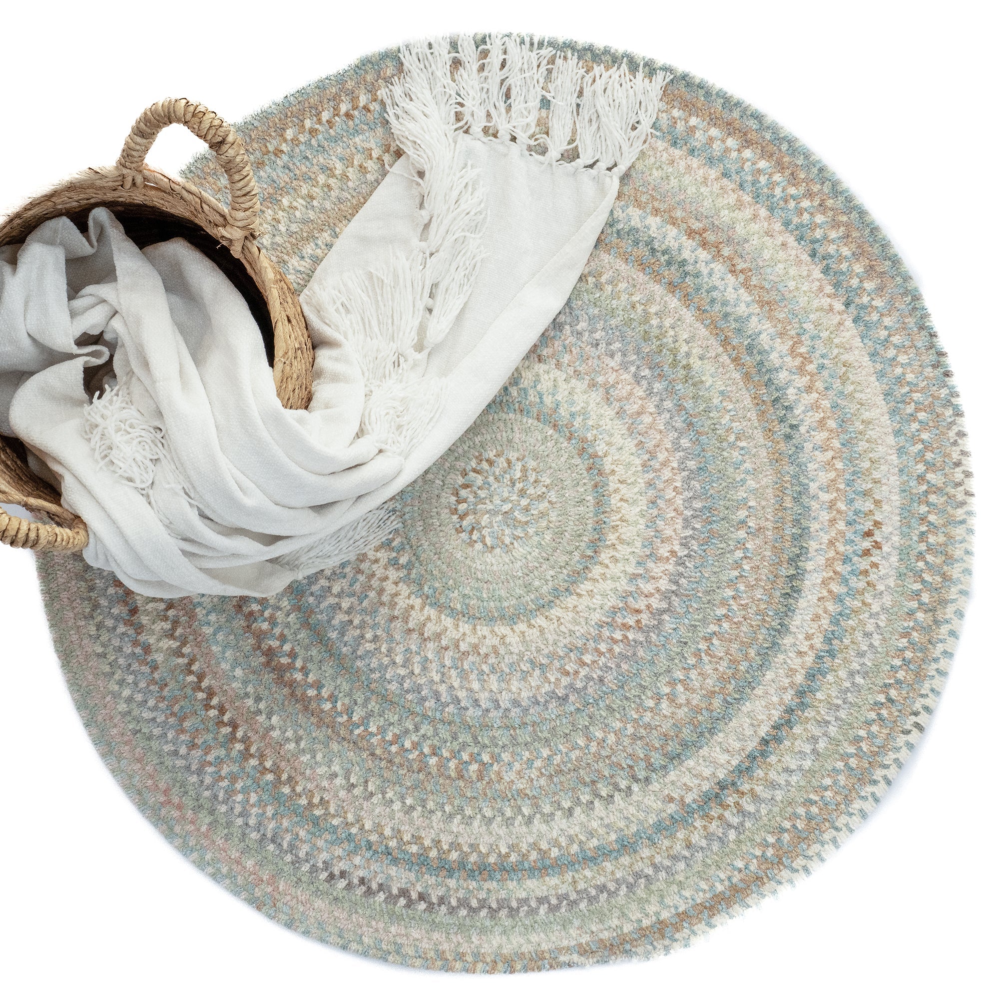 Synergy Blue Opal Braided Rug Round image