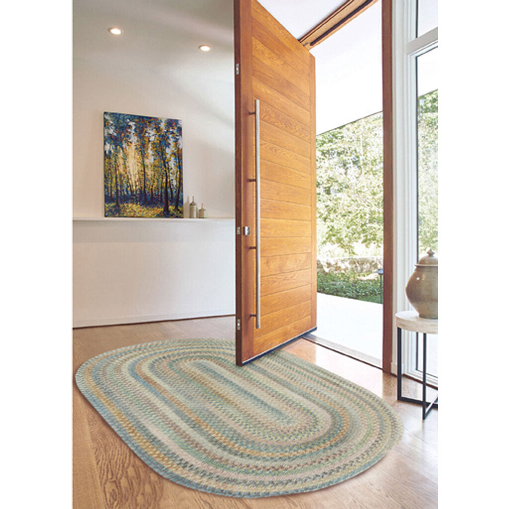 Synergy Blue Opal Braided Rug Concentric Rectangle image