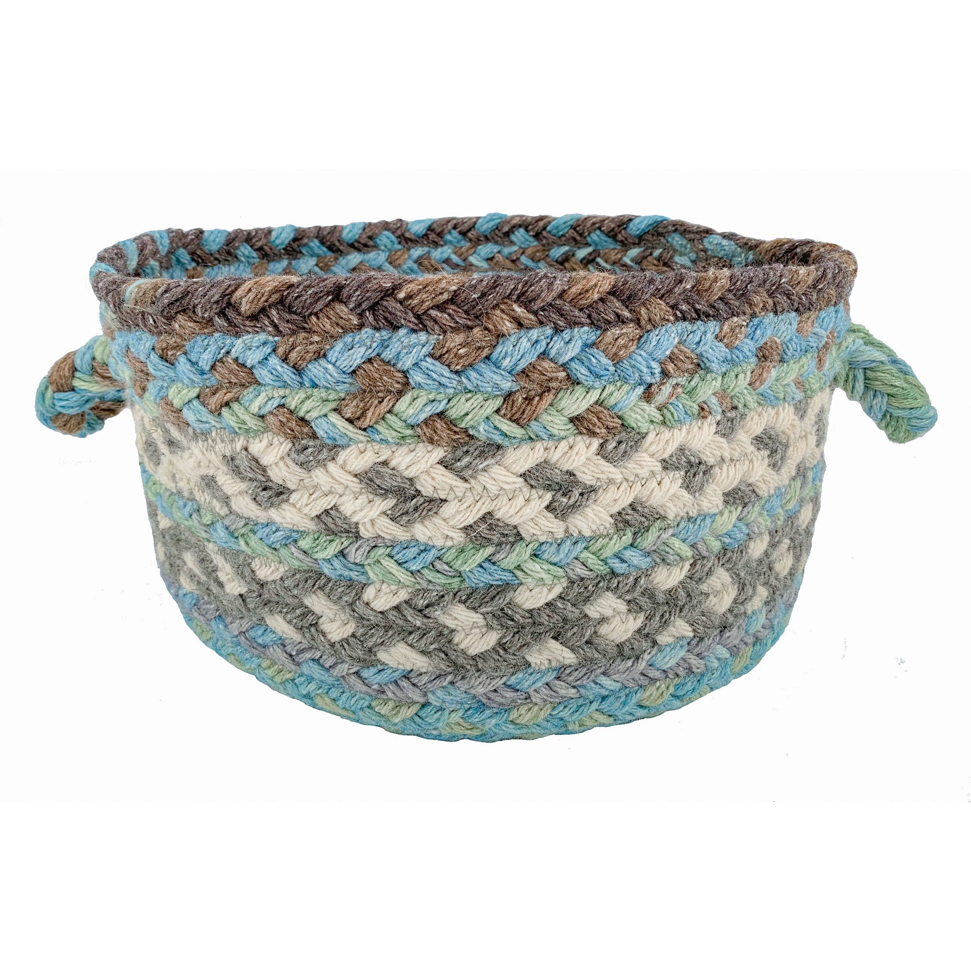 Wanderer Ocean Blue Braided Rug Basket image