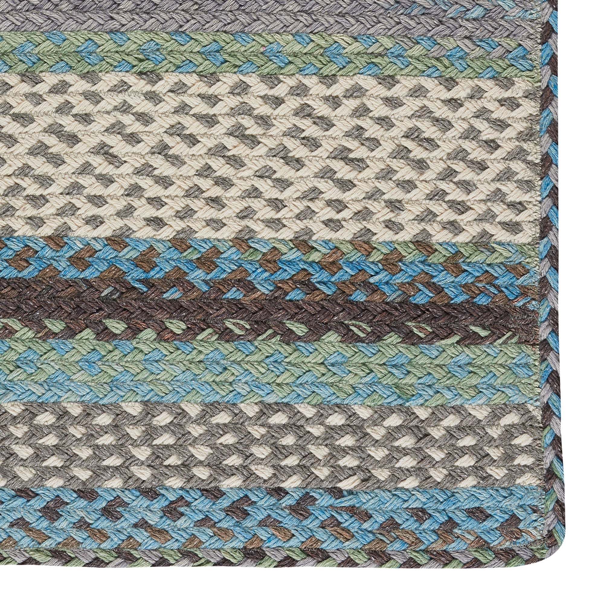 Wanderer Ocean Blue Braided Rug Cross Sewn Rectangle image