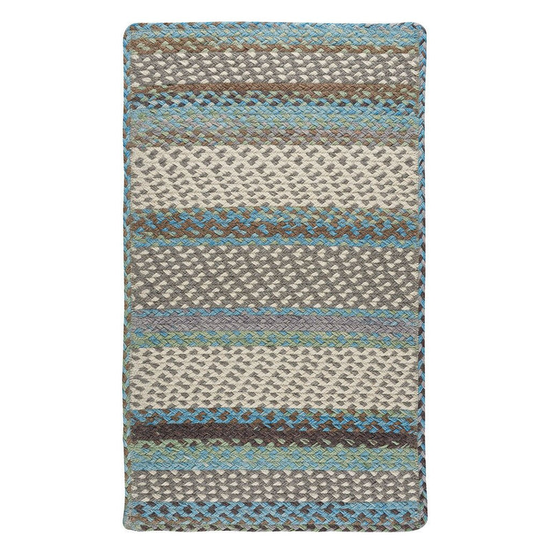 Wanderer Ocean Blue Braided Rug Cross-Sewn image