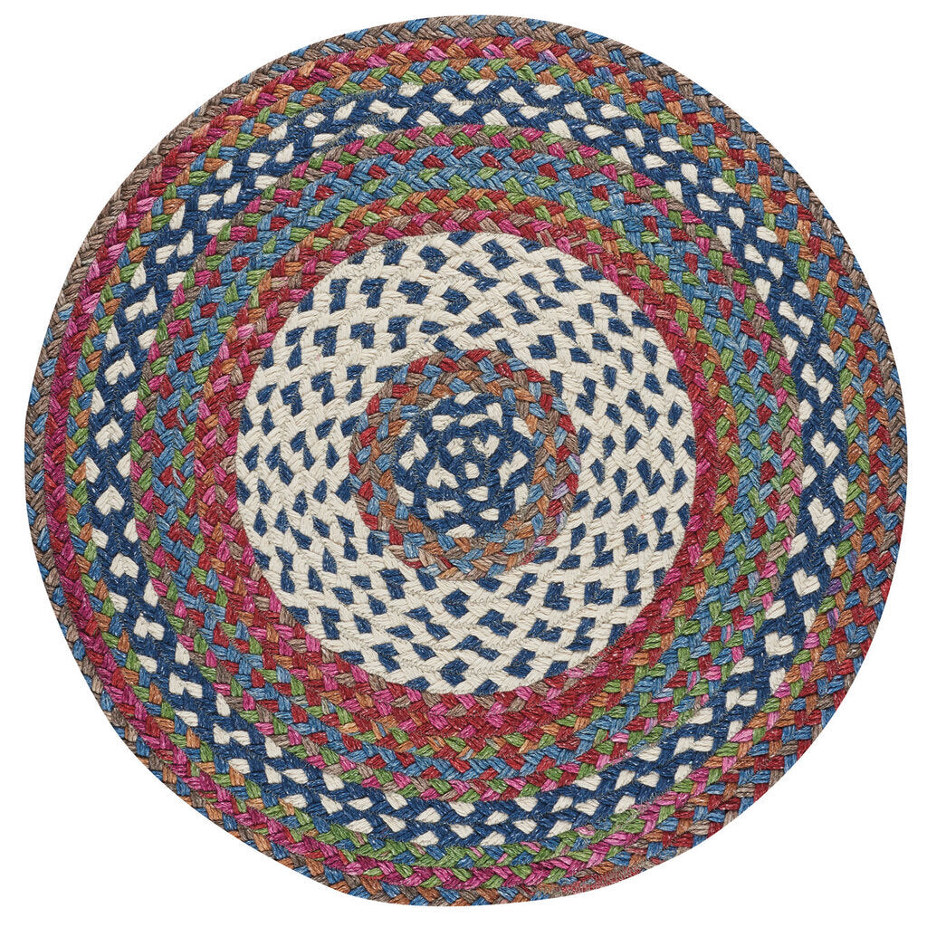 Wanderer Global Blue Braided Rug Round image