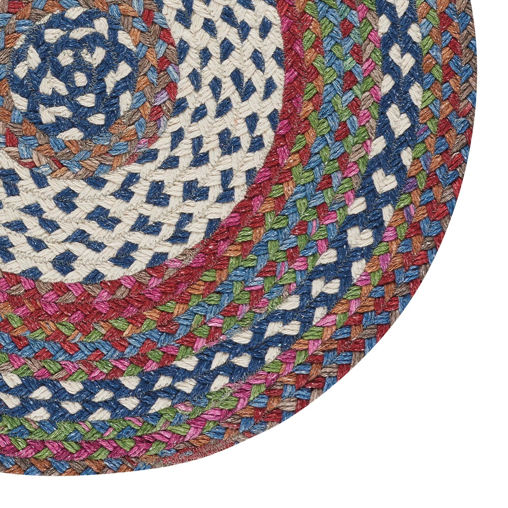 Wanderer Global Blue Braided Rug Round image