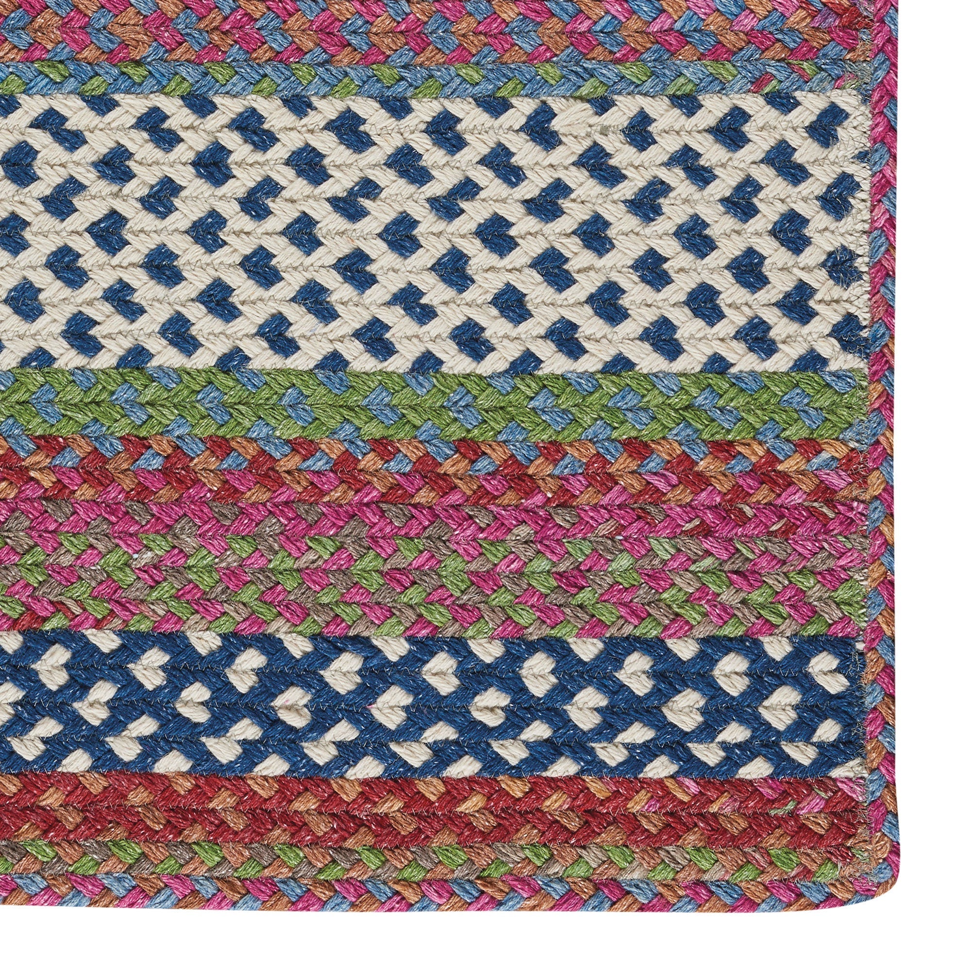 Wanderer Global Blue Braided Rug Cross Sewn Rectangle image