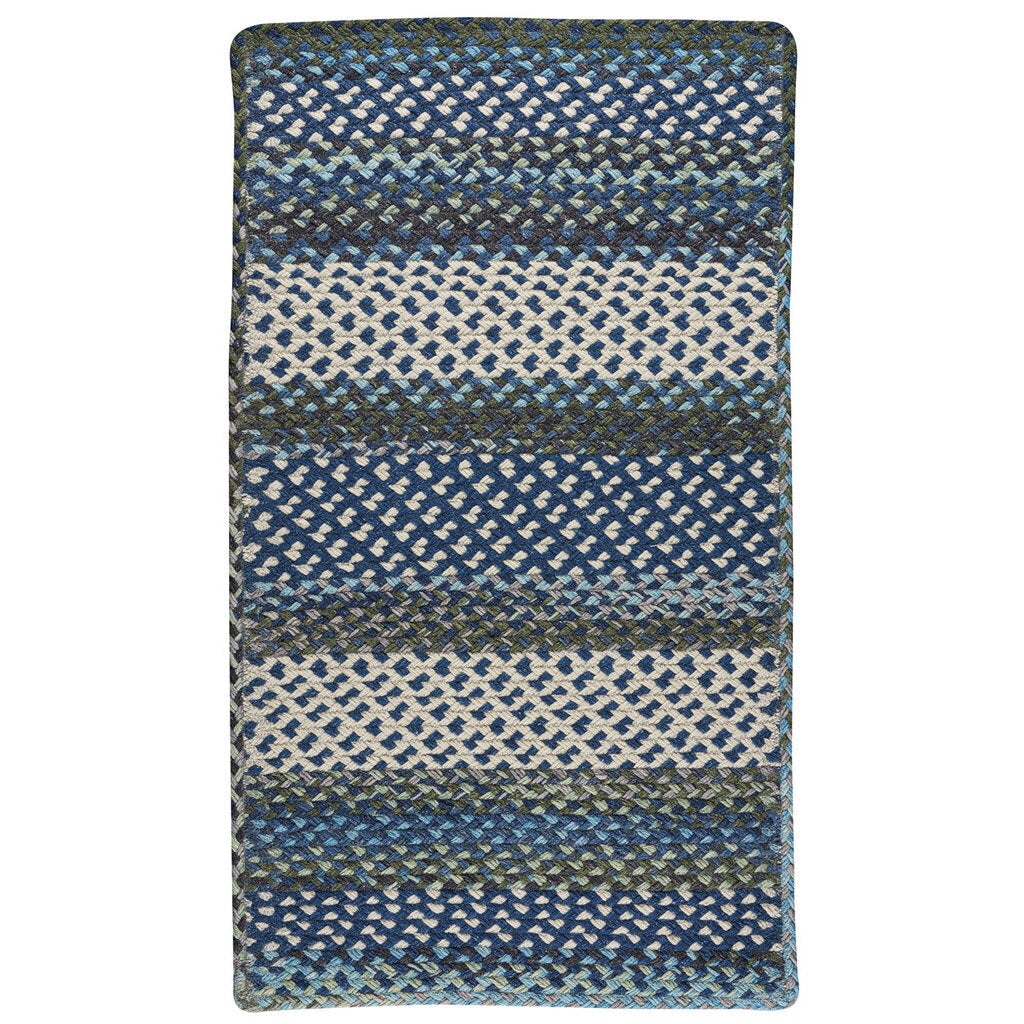 Wanderer Deep Blue Braided Rug Cross Sewn Rectangle image