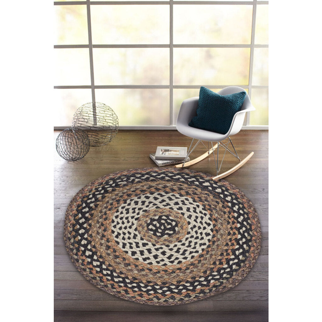 Wanderer Cognac Braided Rug Round image