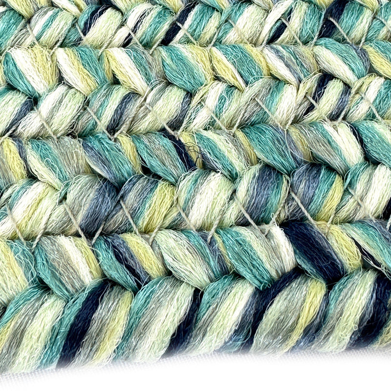 Dockside Teal Braided Rug Oval Cross Section image