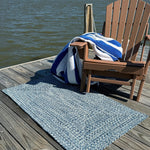 Dockside Cobalt Sea Braided Rug Concentric Roomshot image