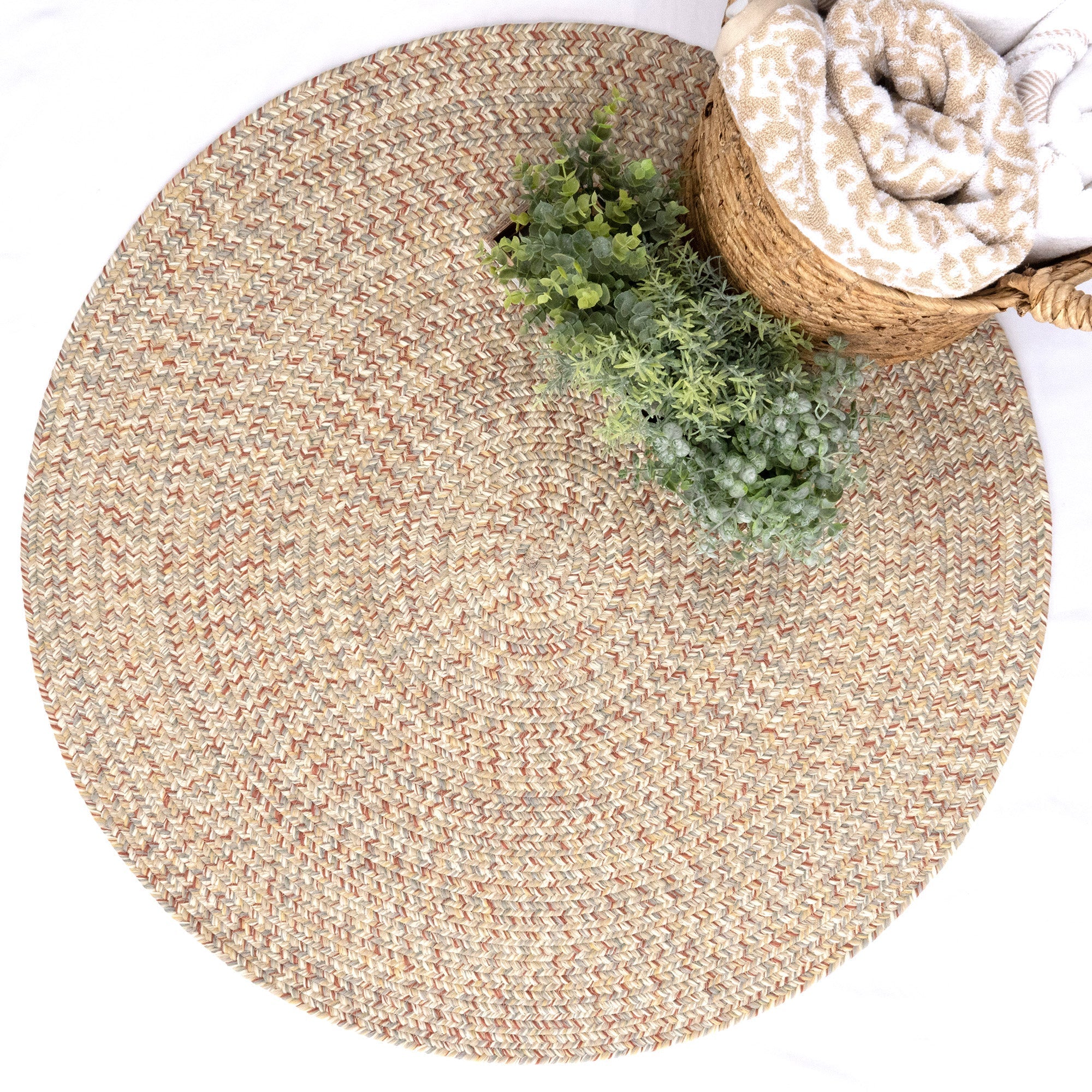 Seaport Adobe Braided Rug Round image