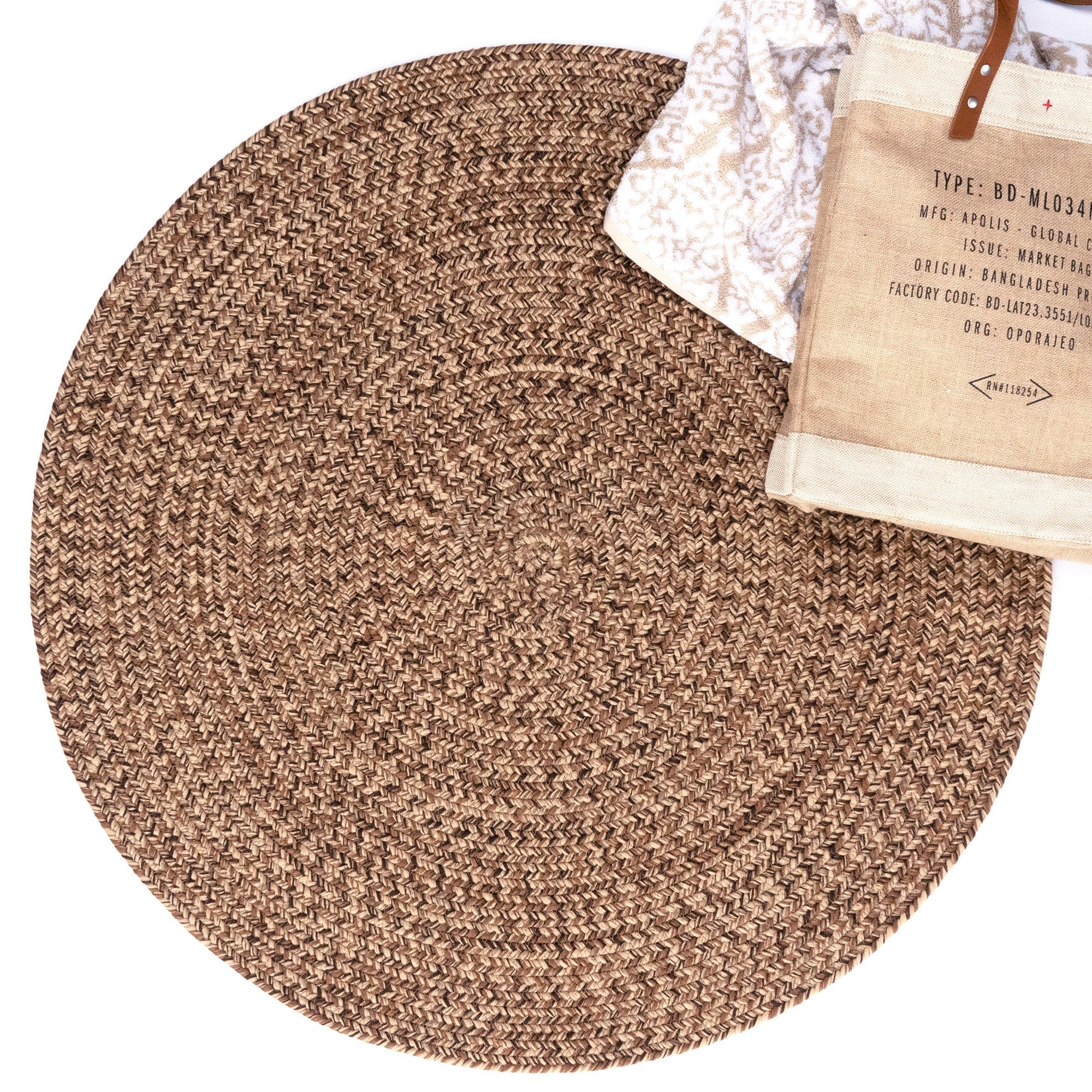 Seaport Chestnut Braided Rug Round image