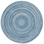 Bambini Cloud Blue Braided Rug Round image