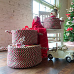 Happy Holidays Christmas Multi Braided Rug Basket Roomshot image