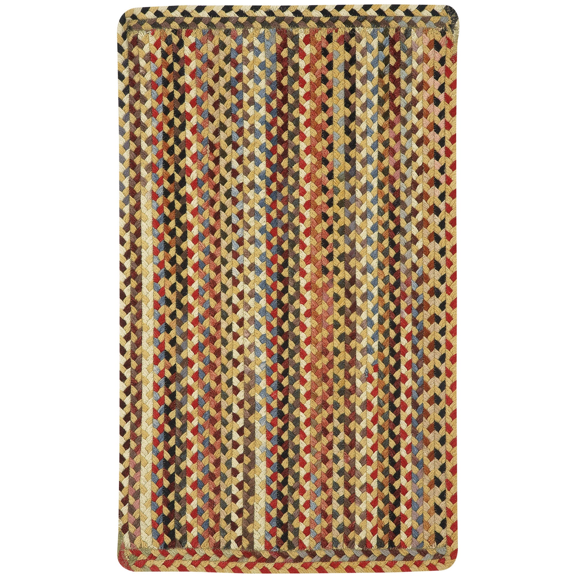 Plymouth Light Gold Braided Rug Vertical Stripe Rectangle image