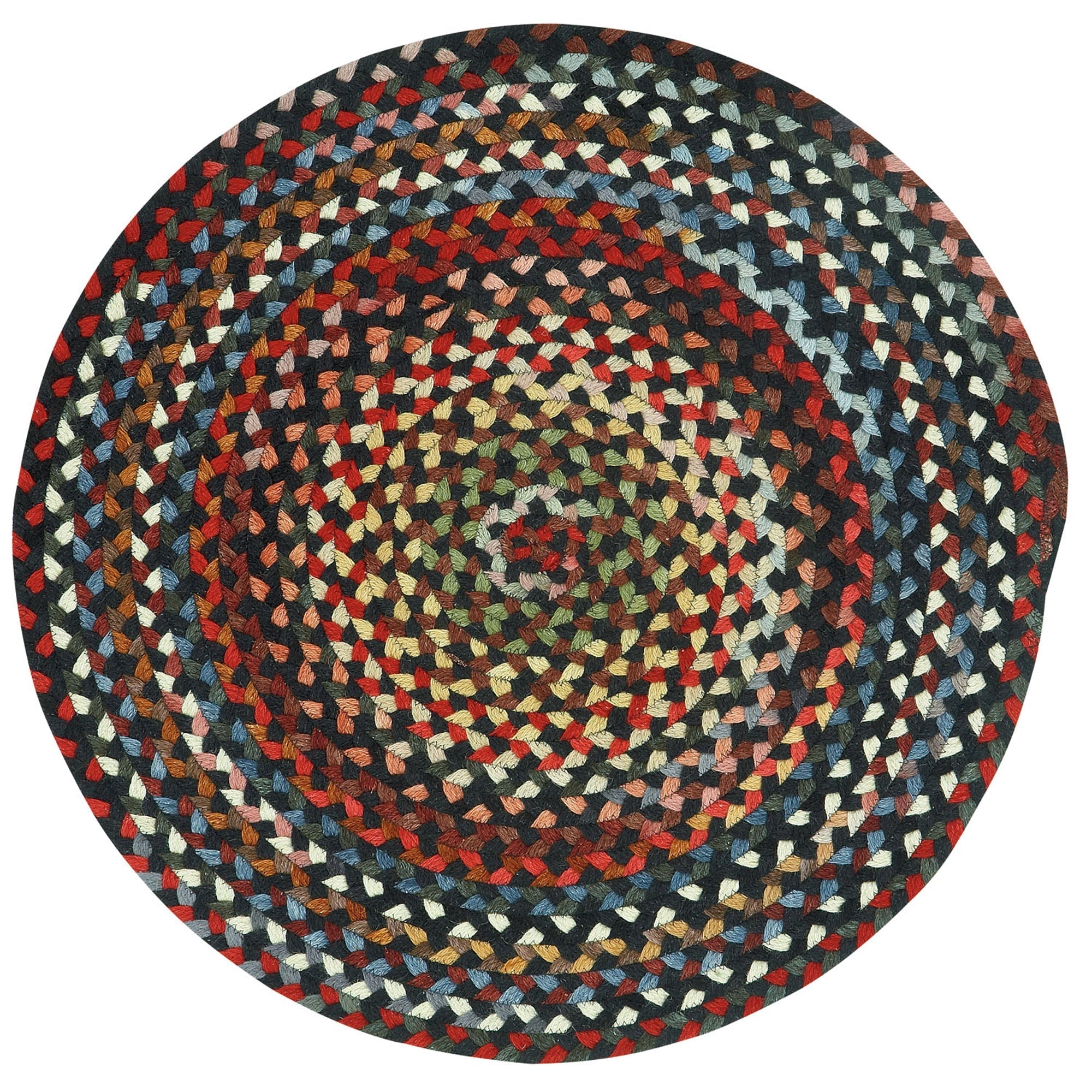 Plymouth Black Braided Rug Round image