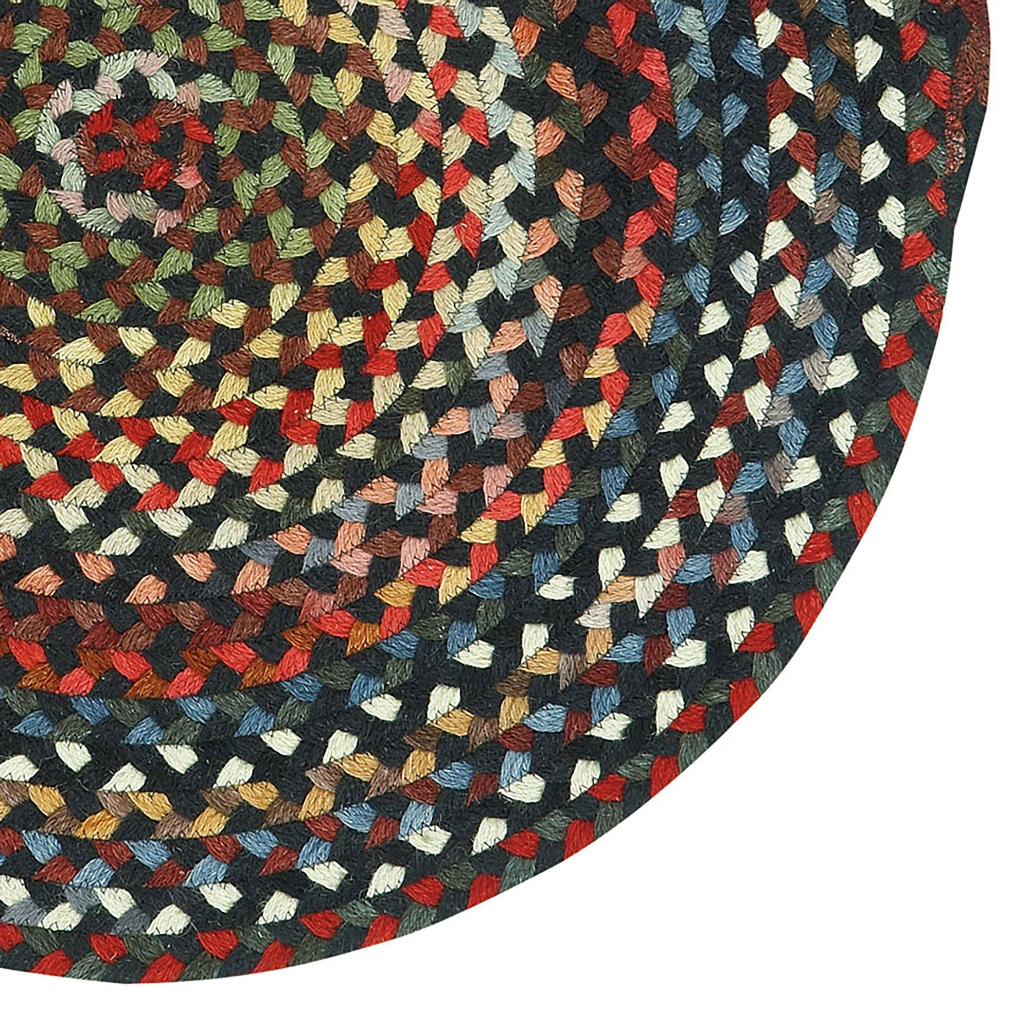 Plymouth Black Braided Rug Round image