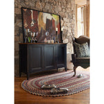 Plymouth Black Braided Rug Oval image