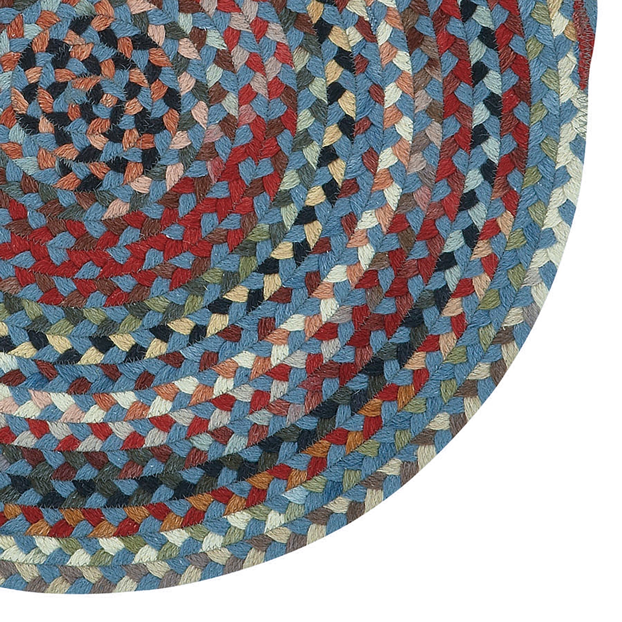 Plymouth Colony Blue Braided Rug Round image