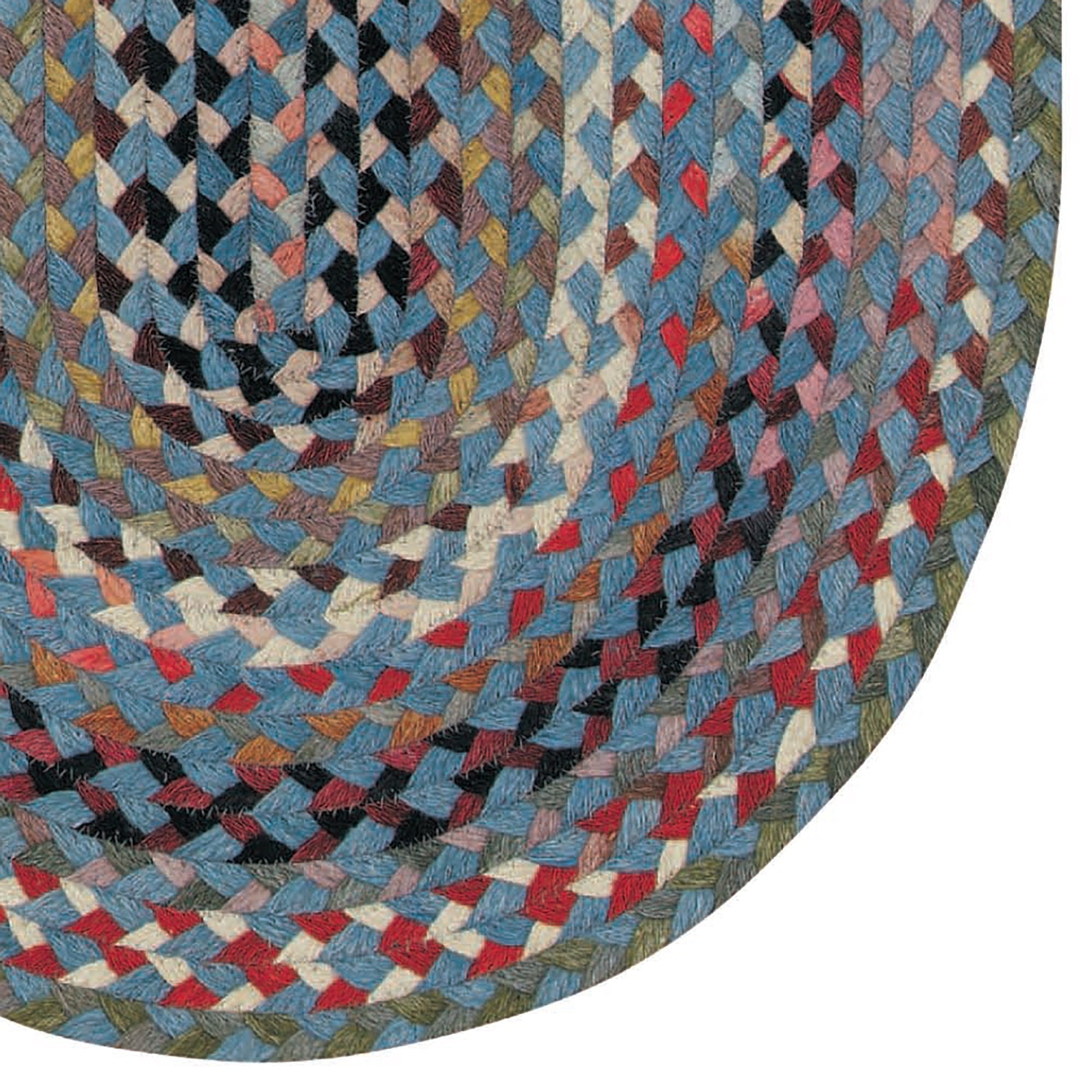 Plymouth Colony Blue Braided Rug Oval image