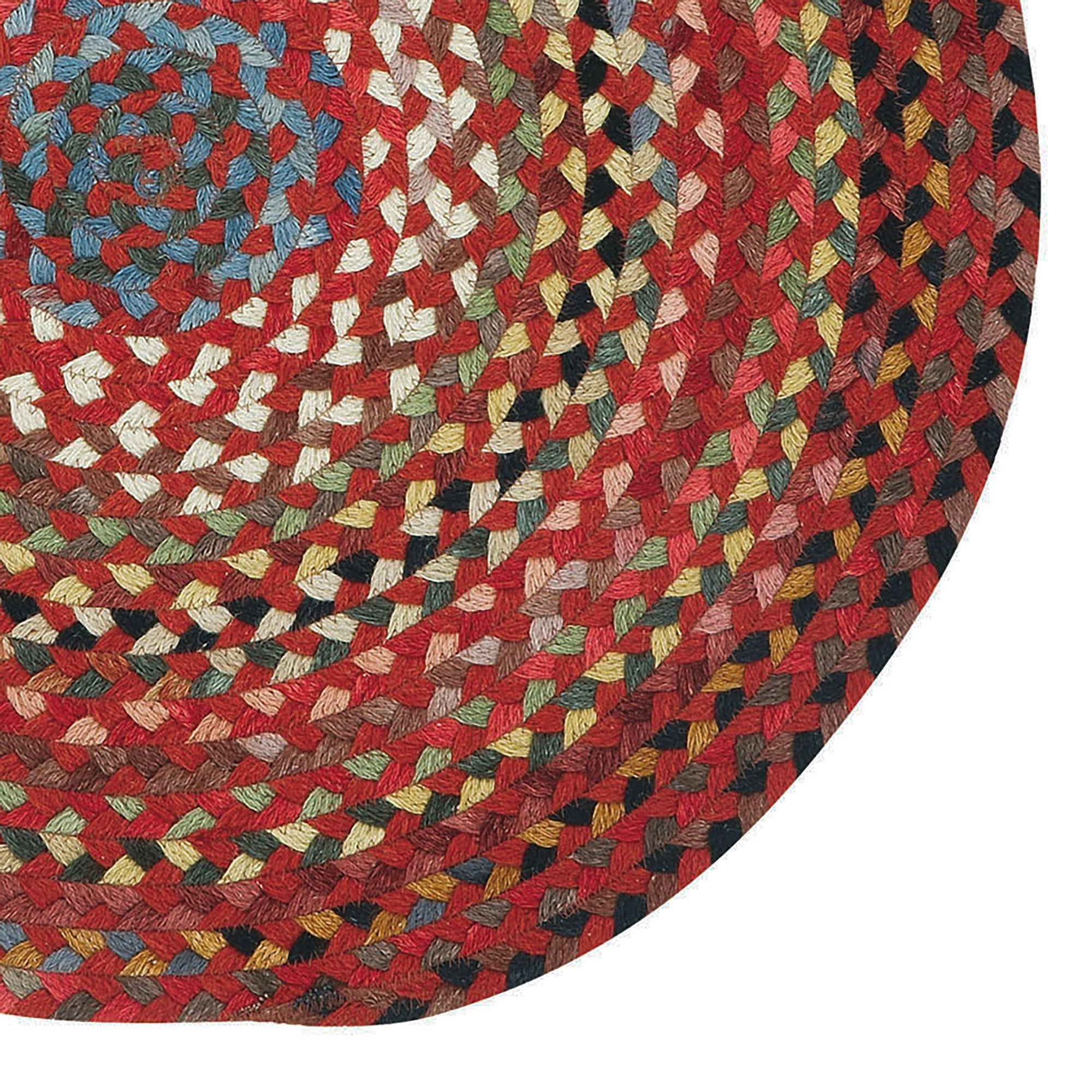 Plymouth Country Red Braided Rug Round image