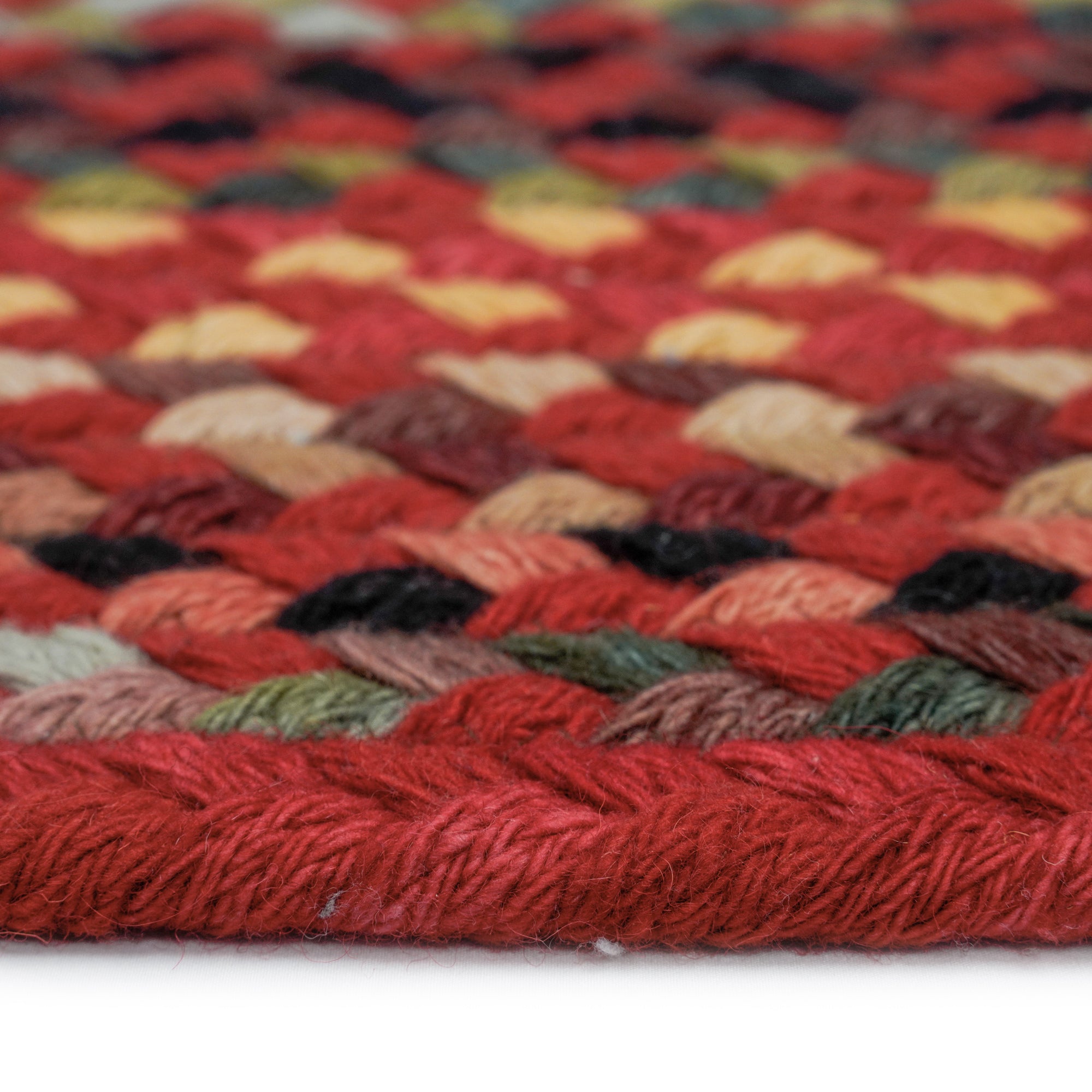 Plymouth Country Red Braided Rug Round image